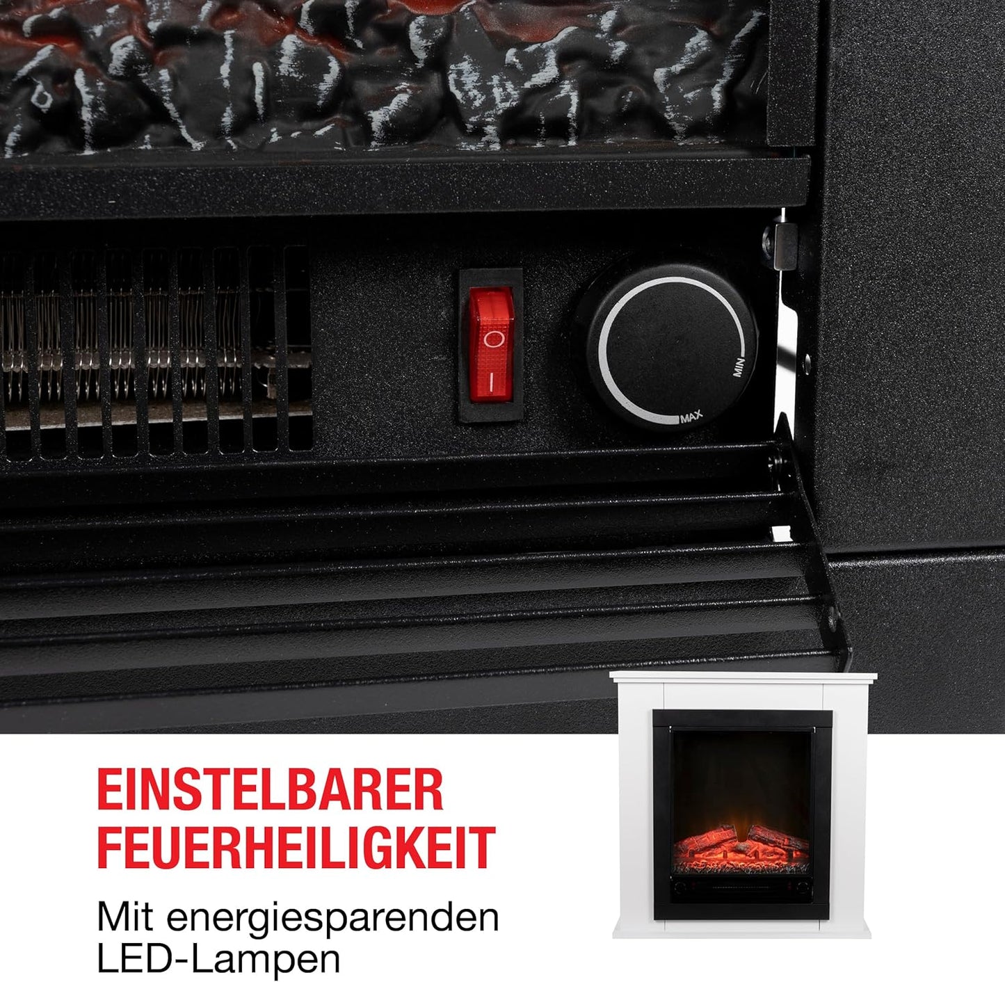 54211 Chicago Heater LED Electrical fireplace 1800 W - 67 x 23 x 62 cm - Black