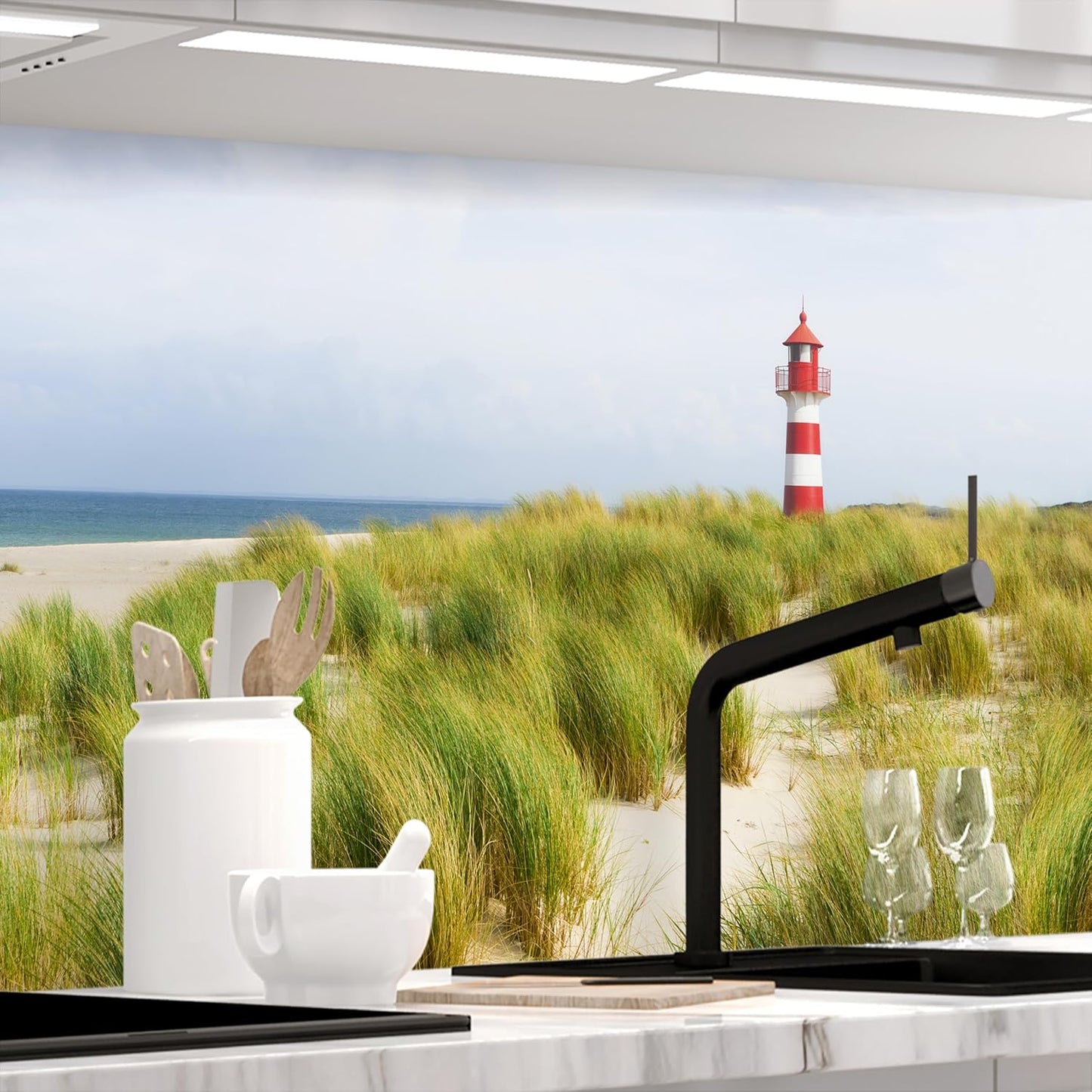 StickerProfis Kitchen Backsplash, Self-Adhesive, 1.5 mm, Stiffened, for All Surfaces, Hard PET (polyethylene terephthalate) Material