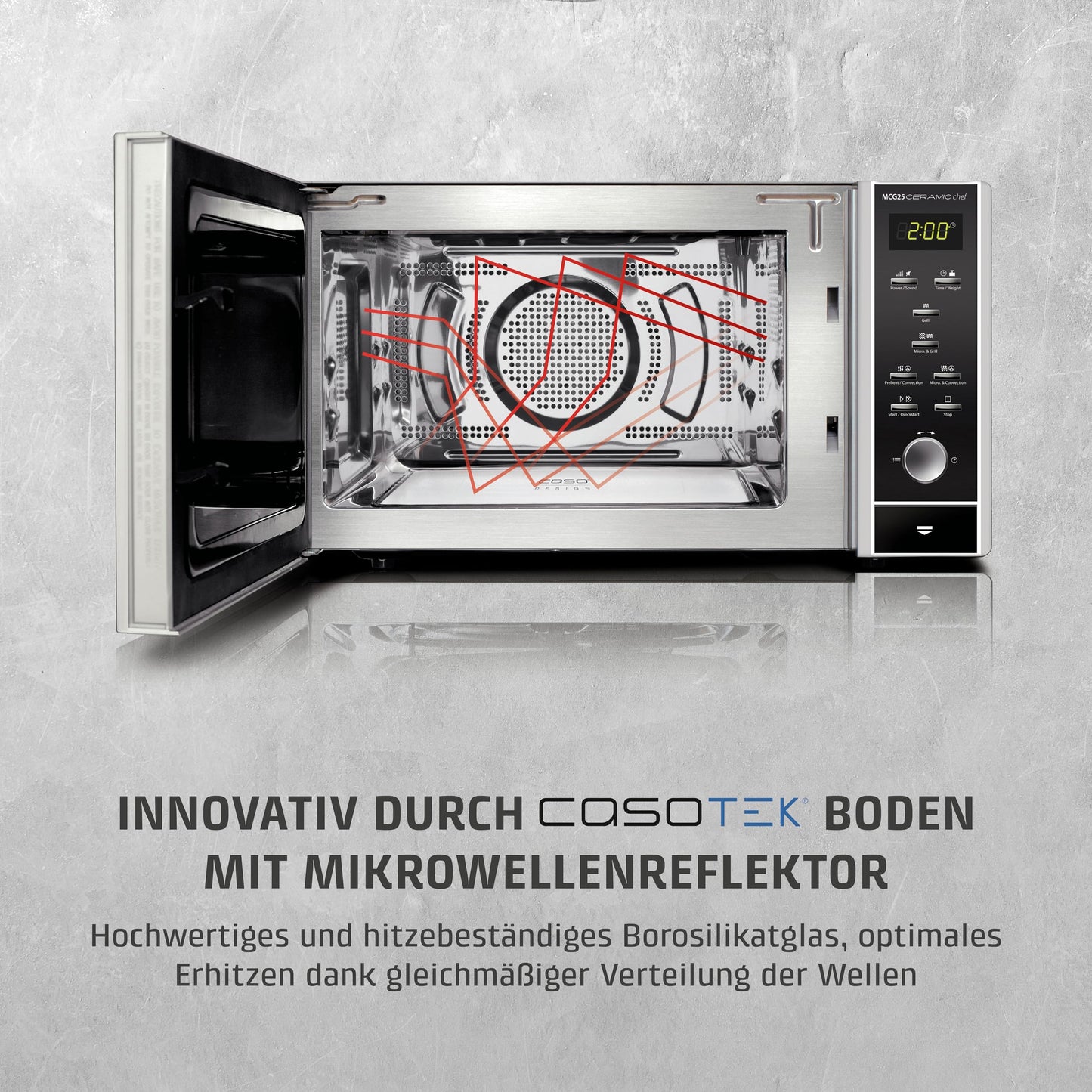 Caso MCG30 Ceramic Chef 3-in-1 Microwave, Silver