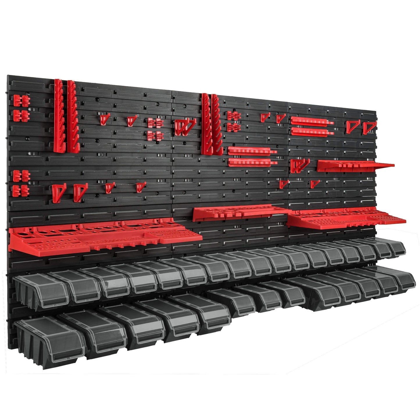 botle 178 x 78 cm Wall Shelf 30 Storage Boxes Lid Tool Holder Stacking Boxes Workbench