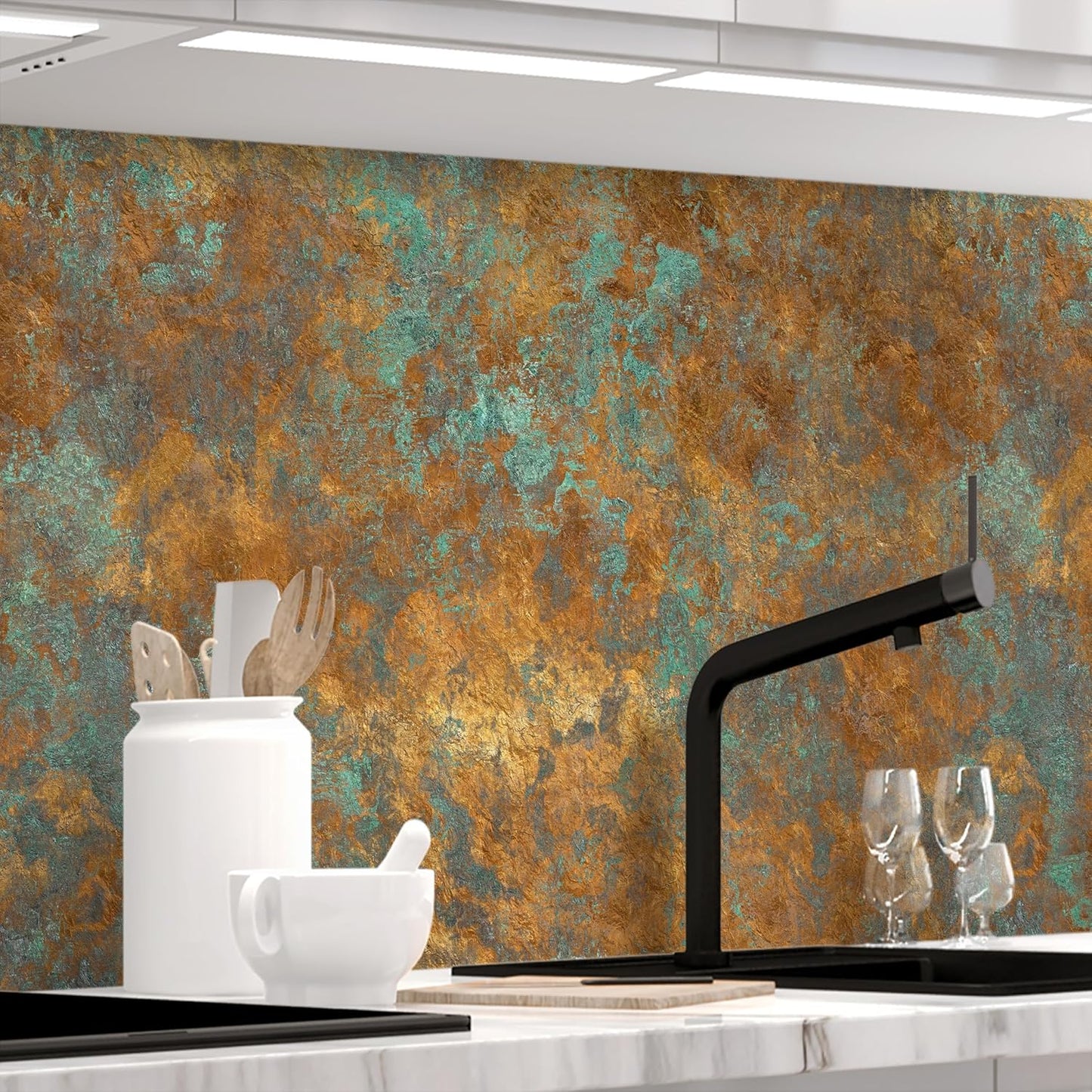 Stickerprofis Kitchen Splashback, Matte, Self-Adhesive, Pure White, 1.8 mm, Hard Plastic, for All Surfaces, Splash Guard, Premium, 60 x 280 cm