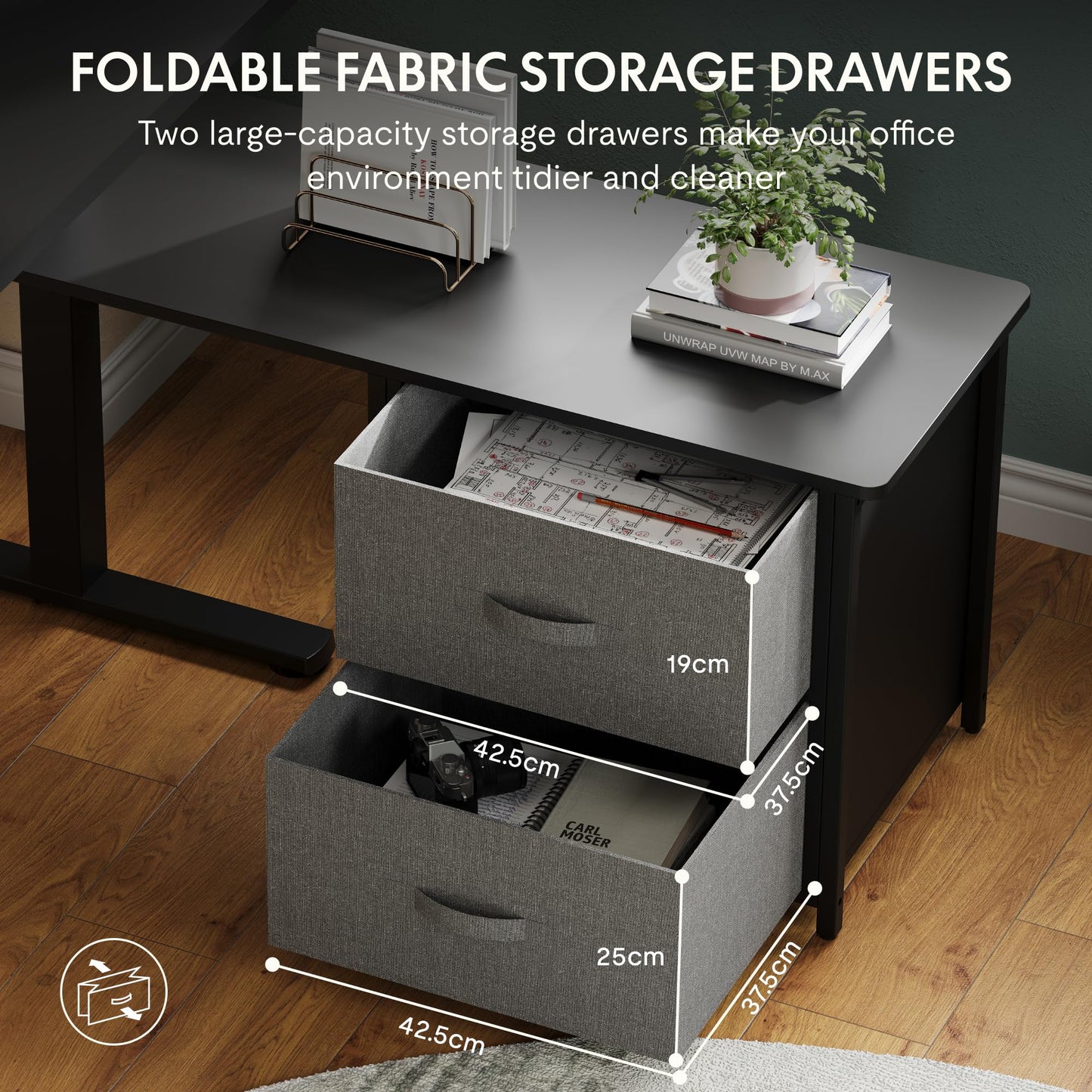 FLEXISPOT Height-Adjustable Desk, Electrically Height-Adjustable, L-Shaped with Drawers and Reversible Storage Space, Ergonomic Standing Seat Table, 160 x 70 cm, White