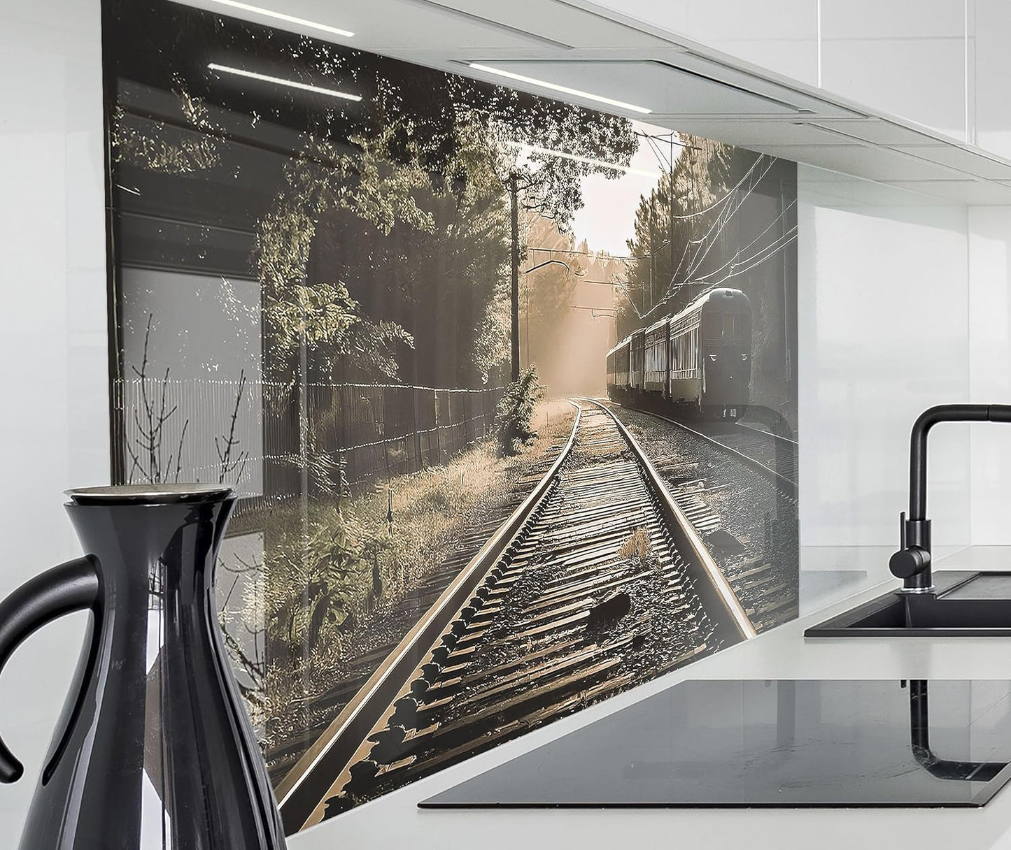 timalo Stove Splash Guard Wall Sink, Kitchen Back Wall Glass Look Acrylic Glass 2 mm Glass Back Wall Acrylic Glass Kitchen Panels Back Wall Protection Plate 60 x 40 cm Herbs Spices Text Guten Appetit