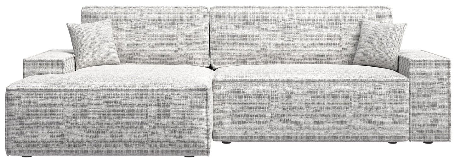 Selsey Sofa Corner Sofa Bed Couch with Storage Space Sleep Function Easy Care Polyurethane Foam L Shape Right Farese Beige Corduroy Look