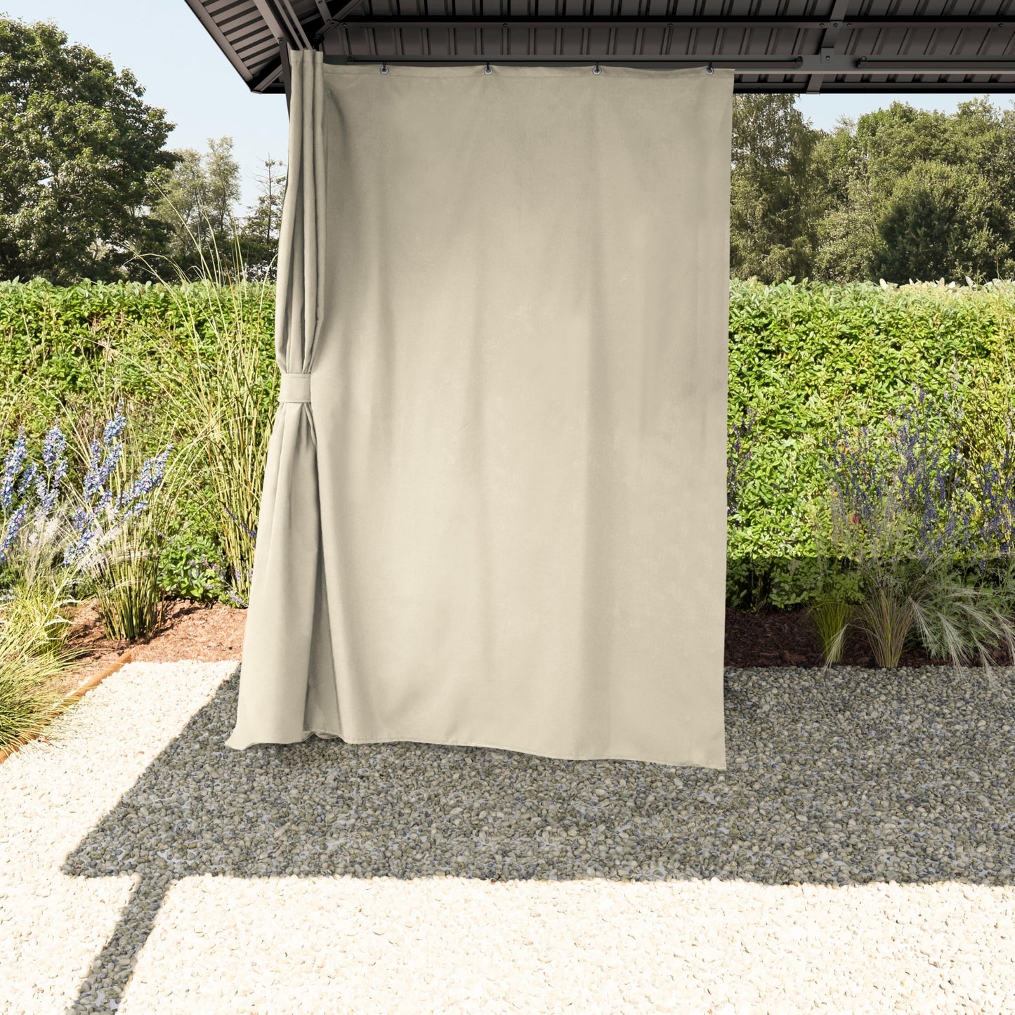 TOOLPORT Garden Gazebo 3 x 3 m with Steel Roof - Hardtop Gazebo with 4 Side Panels and Mosquito Nets in Cream