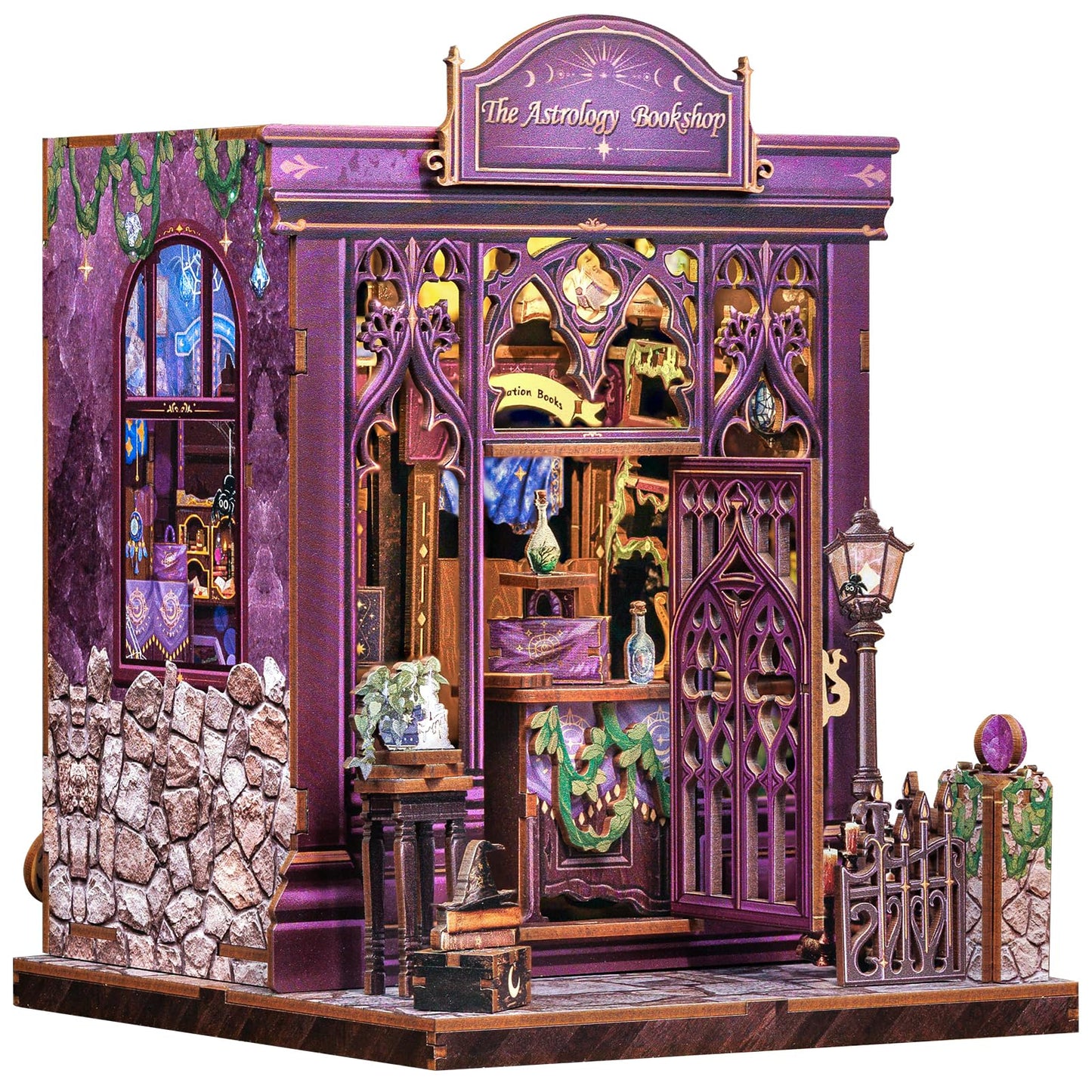 CUTEBEE Book Nook Kit – DIY Puppenhaus Häuser, Miniatur Haus Selber Bauen für Erwachsene, 3D-Holzpuzzle & Buchstütze | Kreatives Set für Bücherregal Dekor | Geschenk,199 PCS (Champs-Élysées Florist)