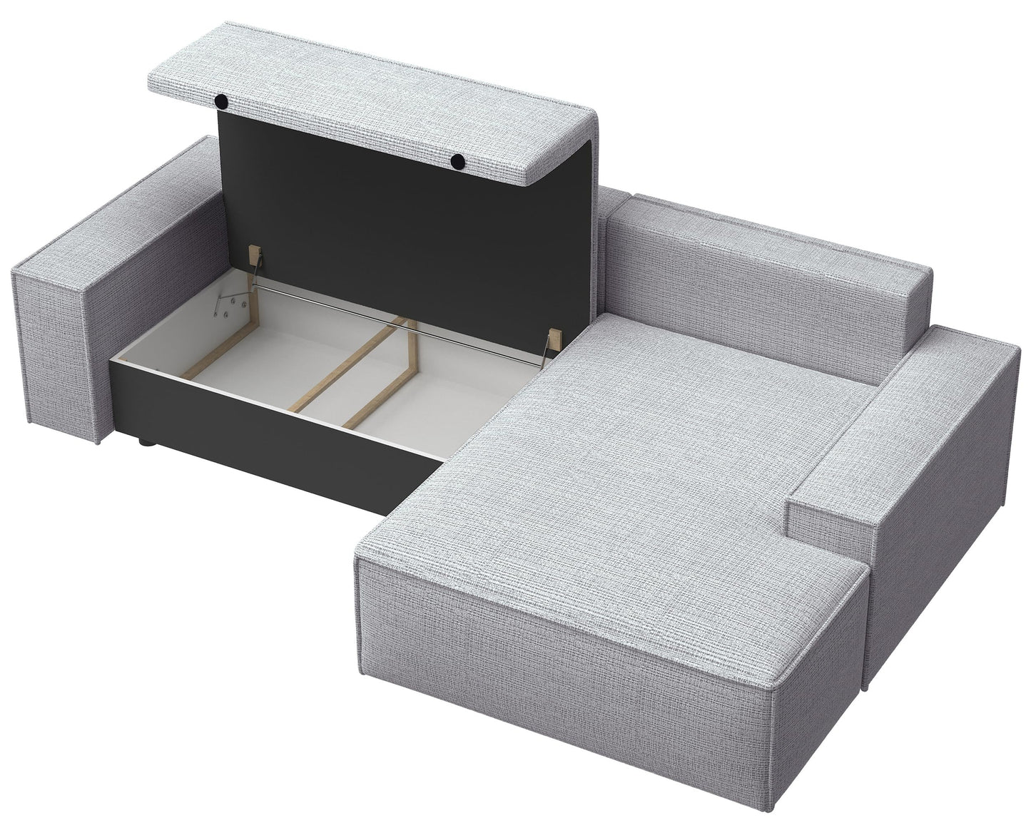 Selsey Sofa Corner Sofa Bed Couch with Storage Space Sleep Function Easy Care Polyurethane Foam L Shape Right Farese Beige Corduroy Look