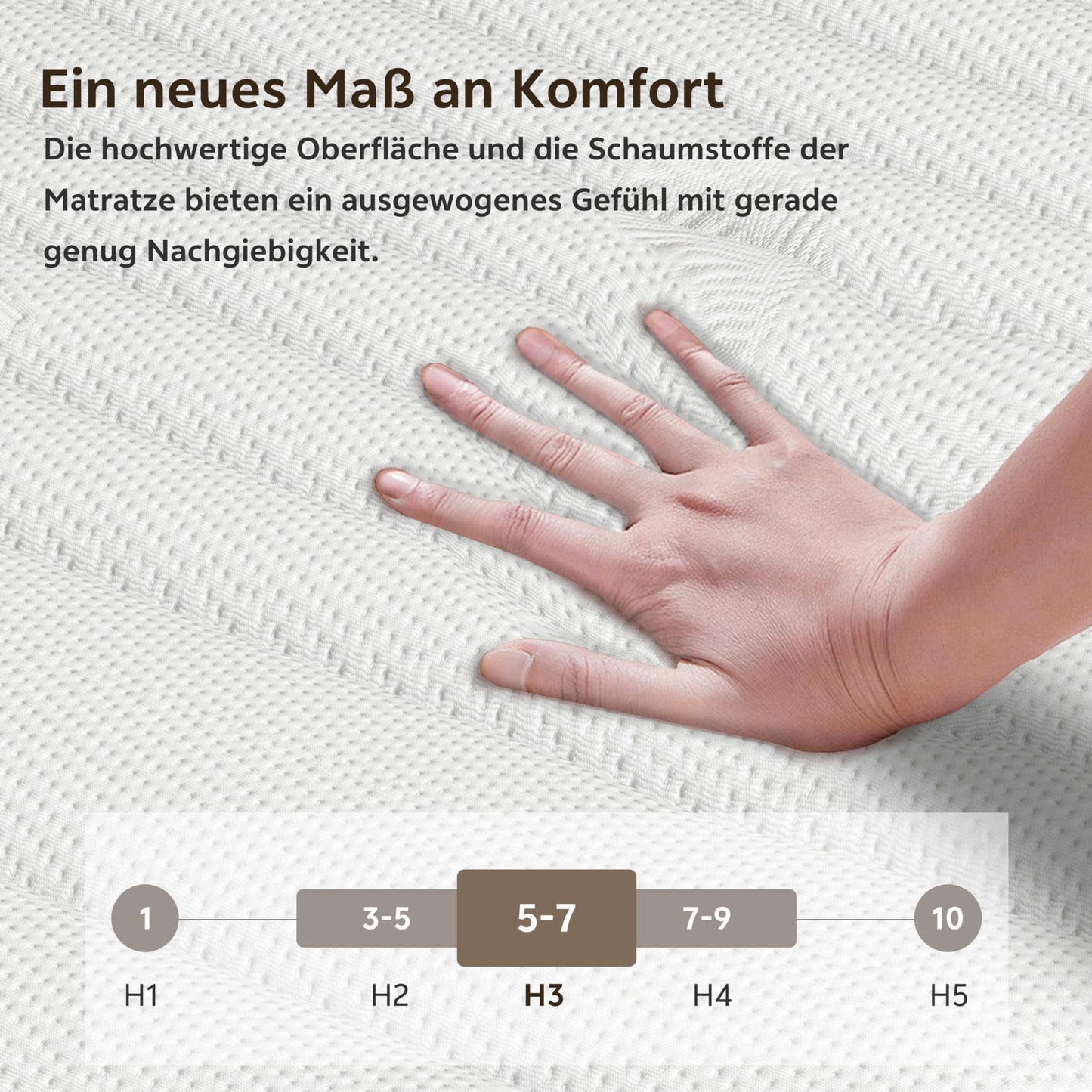Mattress, 140 x 200 cm, 7-Zone, H3 Firmness, OEKO-TEX-Certified, 25 cm Height, Pocket Spring Mattress with Memory Foam, Bed Mattress