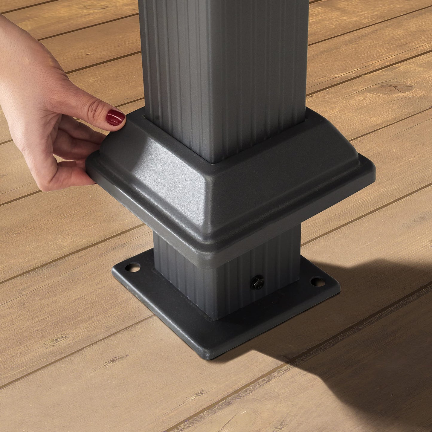 Toolport Garden Gazebo, 3 x 4 m, Waterproof, Aluminium, Deluxe, Polycarbonate Roof Approx. 8 mm, Gazebo with 4 Side Panels, Party Tent, Grey, 9 x 9 cm Profile