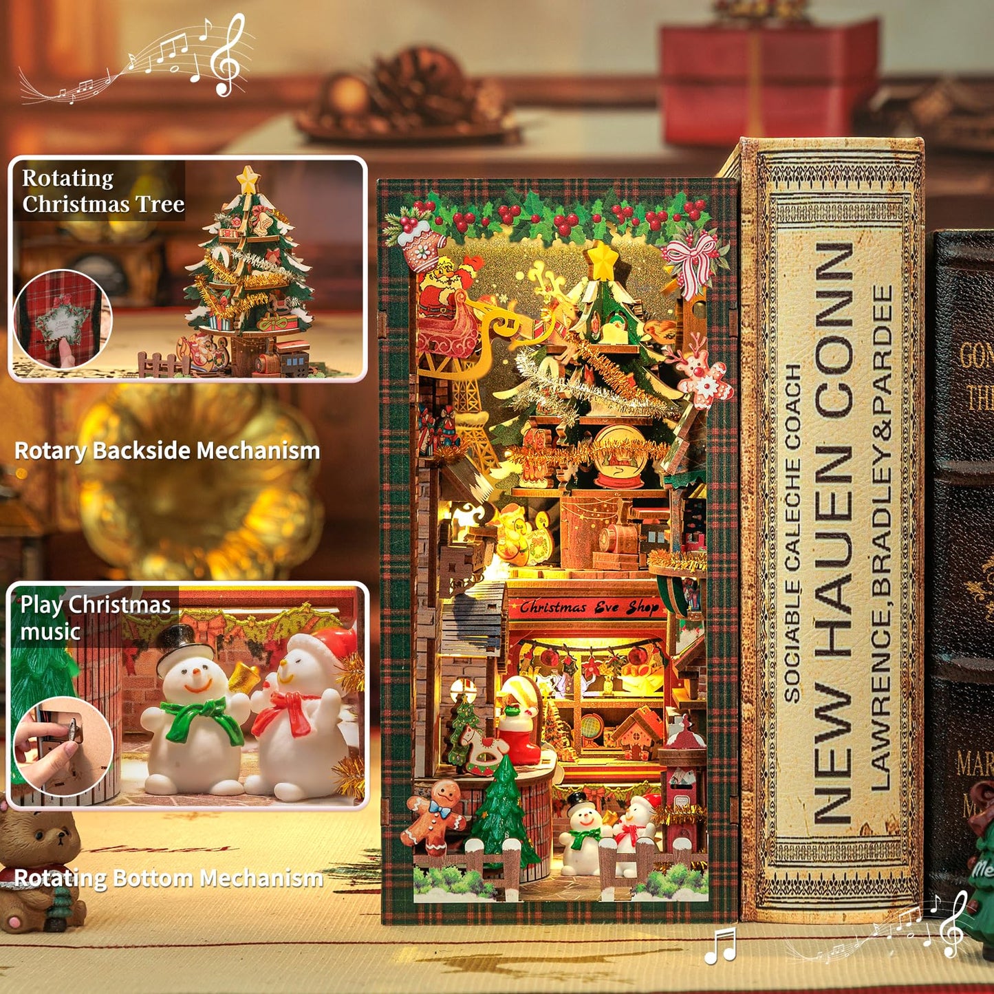 CUTEBEE Book Nook Kit – DIY Puppenhaus Häuser, Miniatur Haus Selber Bauen für Erwachsene, 3D-Holzpuzzle & Buchstütze | Kreatives Set für Bücherregal Dekor | Geschenk,199 PCS (Champs-Élysées Florist)
