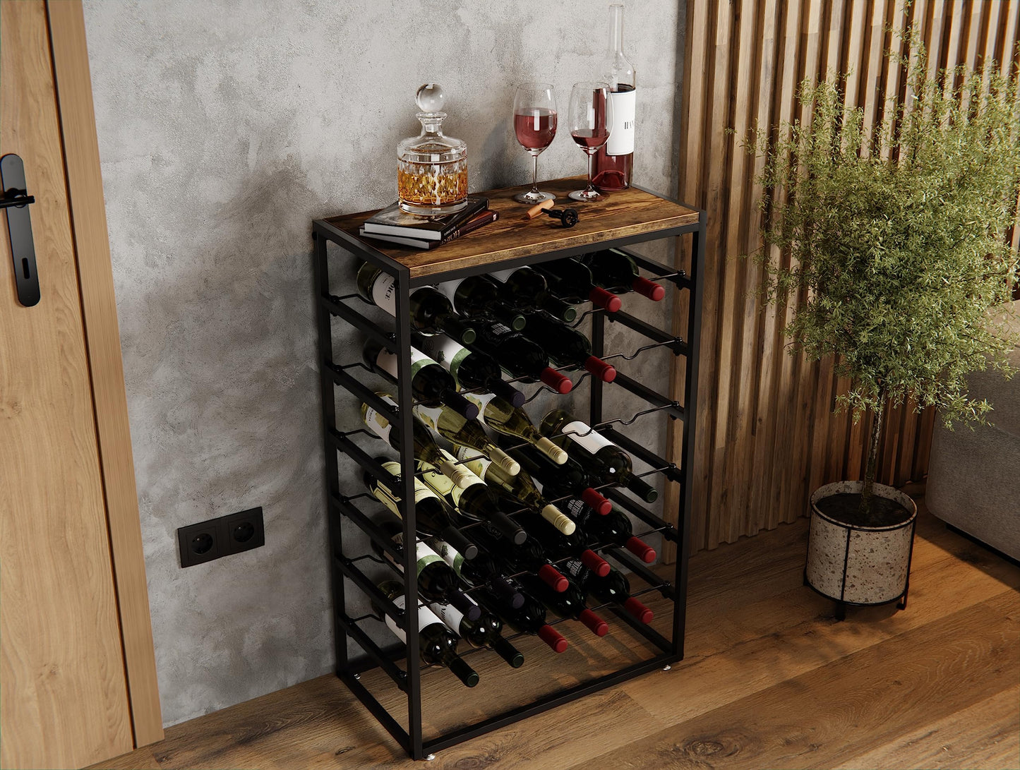 Lenmar, Metal Wine Rack for Bottles, 7-30 Bottles, Wine, Bottle Rack, Cellar Rack, Shelves, Bottle Holder, Robust Wine Storage (LOFT 2-30)