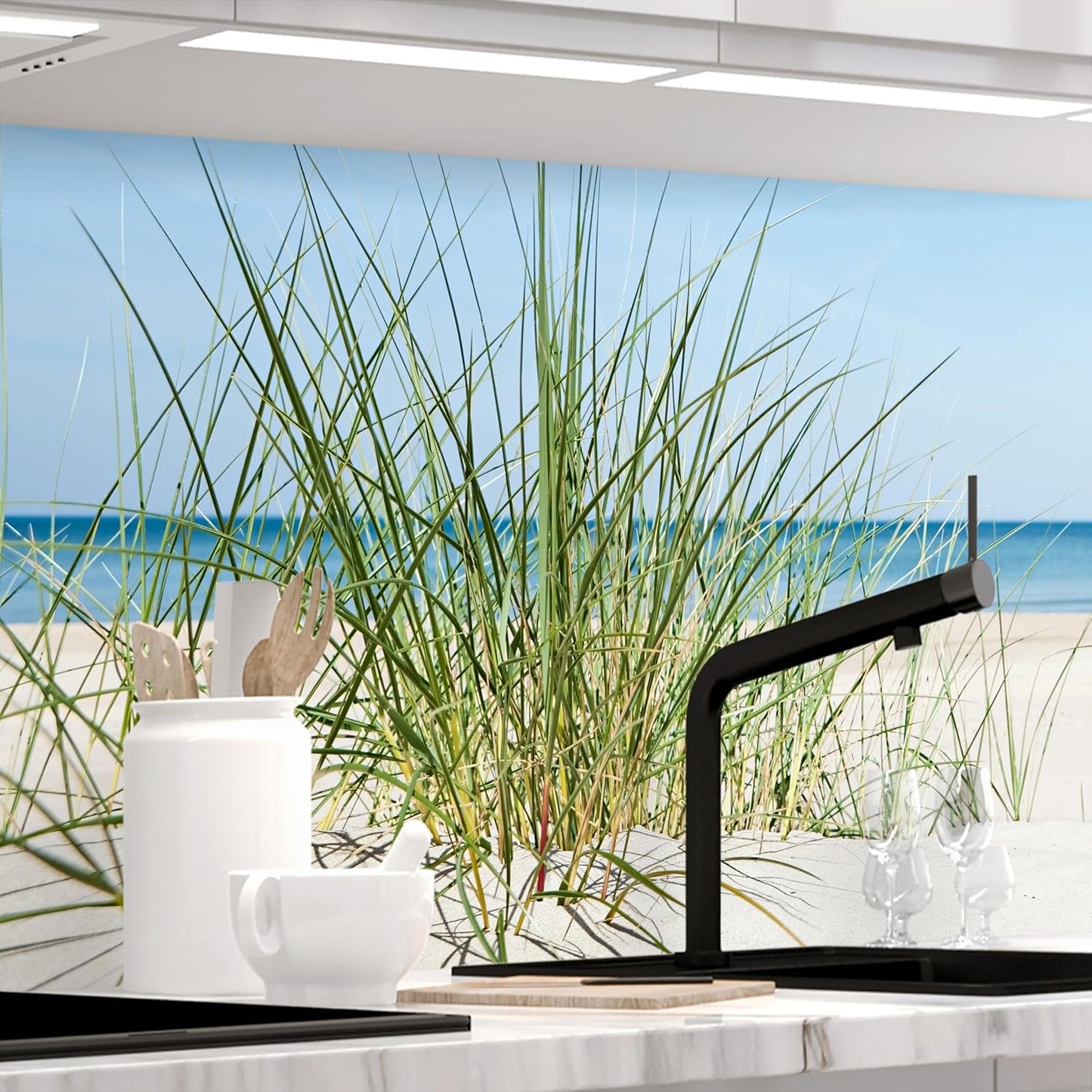 Stickerprofis Kitchen Splashback, Matte, Self-Adhesive, Pure White, 1.8 mm, Hard Plastic, for All Surfaces, Splash Guard, Premium, 60 x 280 cm