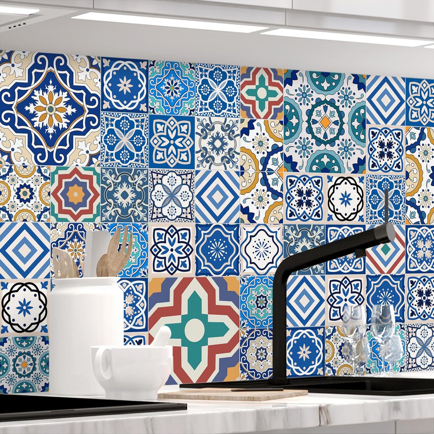 StickerProfis Kitchen Backsplash, Self-Adhesive, 1.5 mm, Stiffened, for All Surfaces, Hard PET (polyethylene terephthalate) Material