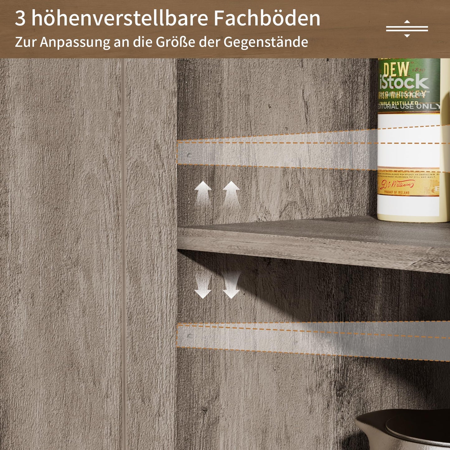 Kitchen Cabinet, Sideboard with Drawers and Open Shelf, Sideboard, Kitchen Cabinet, Coffee Bar Cabinet for Kitchen, Dining Room, Living Room, 120 x 35 x 95 cm, White