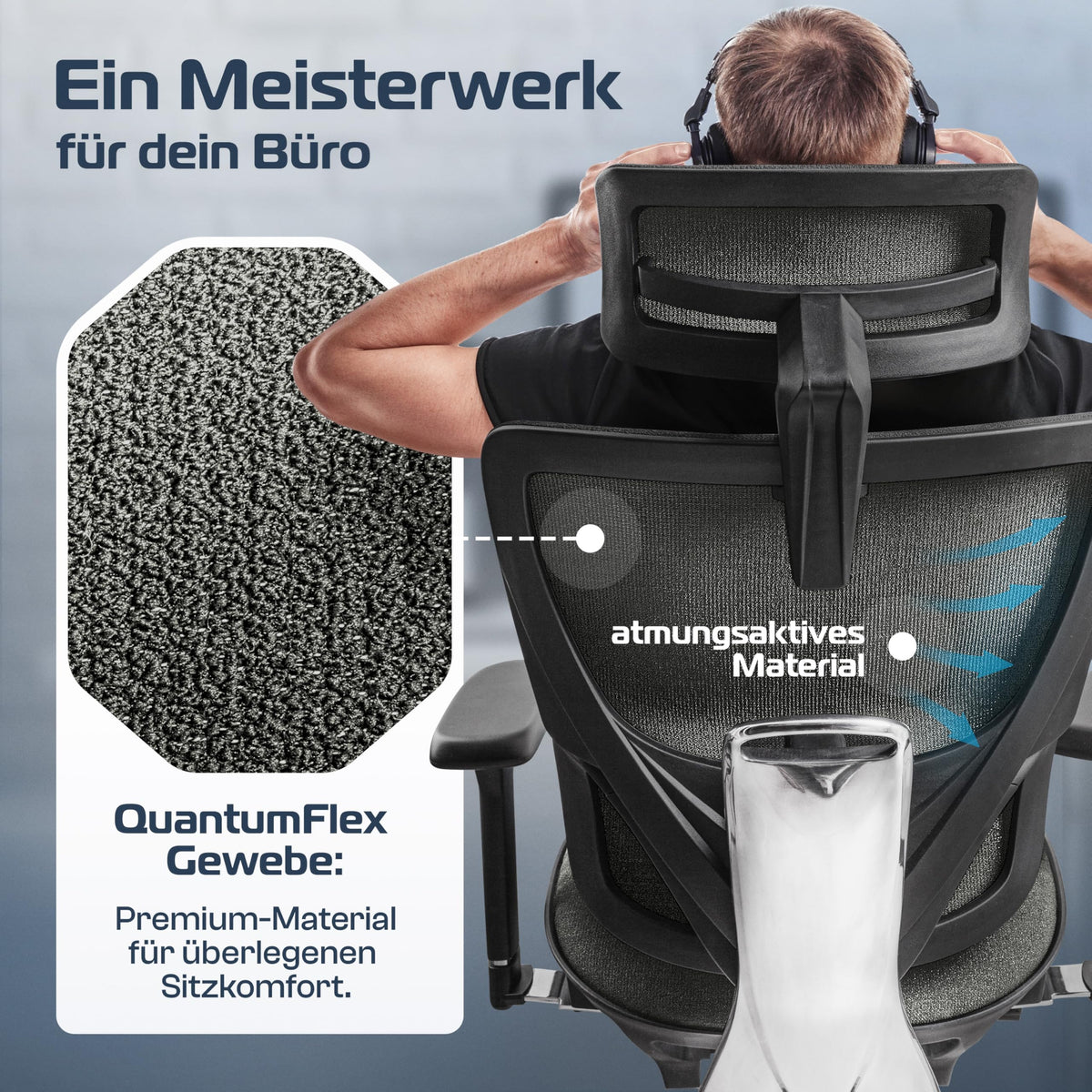 CLOUVOU BrightSeat Ergonomic Office Chair [Test Winner] Desk Chair 100% Individually Adjustable Office Chair & Gaming Chair Computer Chair Home Office Chair Ergonomic Swivel Chair 150 kg