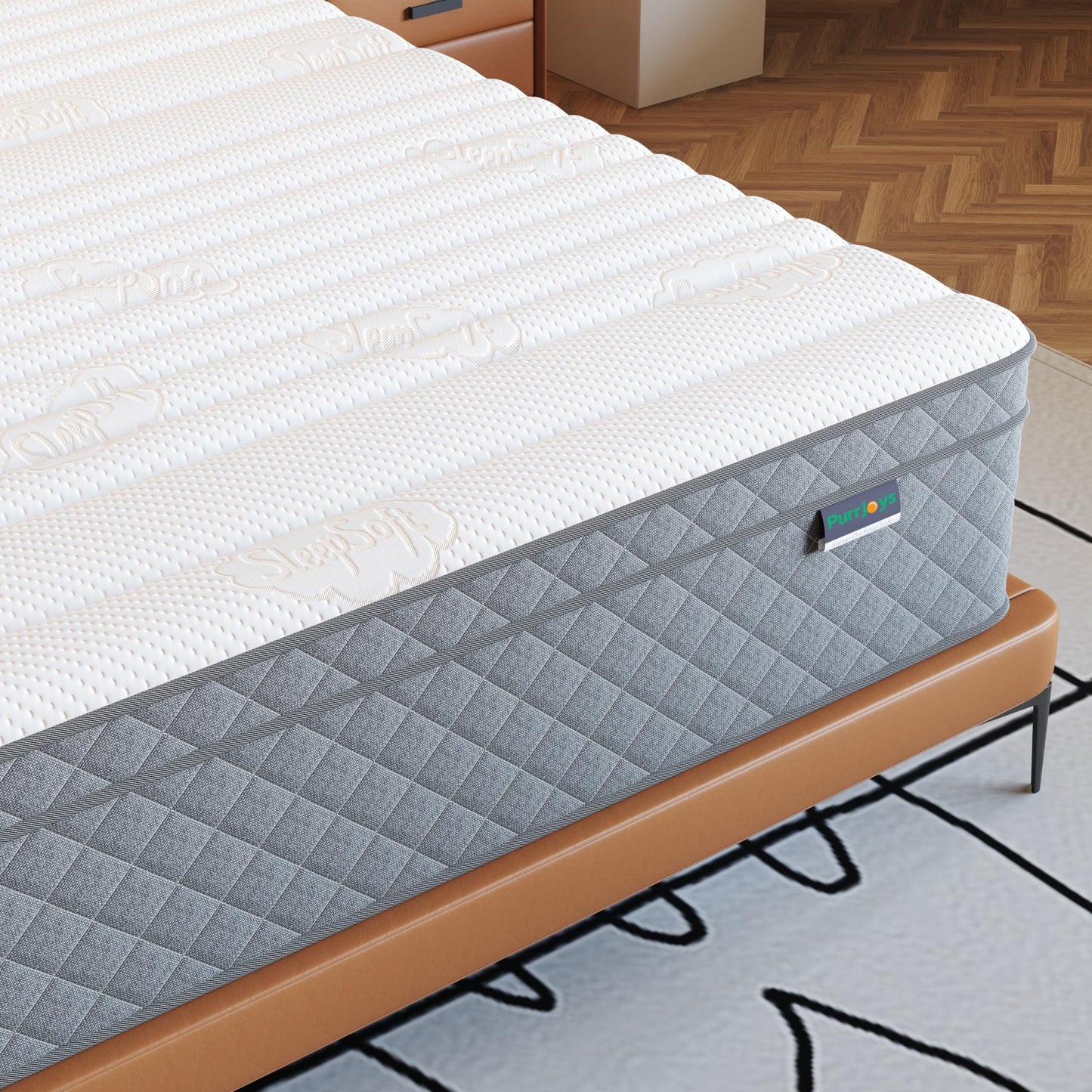 PurrJoys Mattress, 140 x 200 cm, Height 25 cm, Pocket Sprung Core, H3 and H4, 7-Zone, Breathable, Oeko-Tex Certified, for Side Sleepers and Back Sleepers