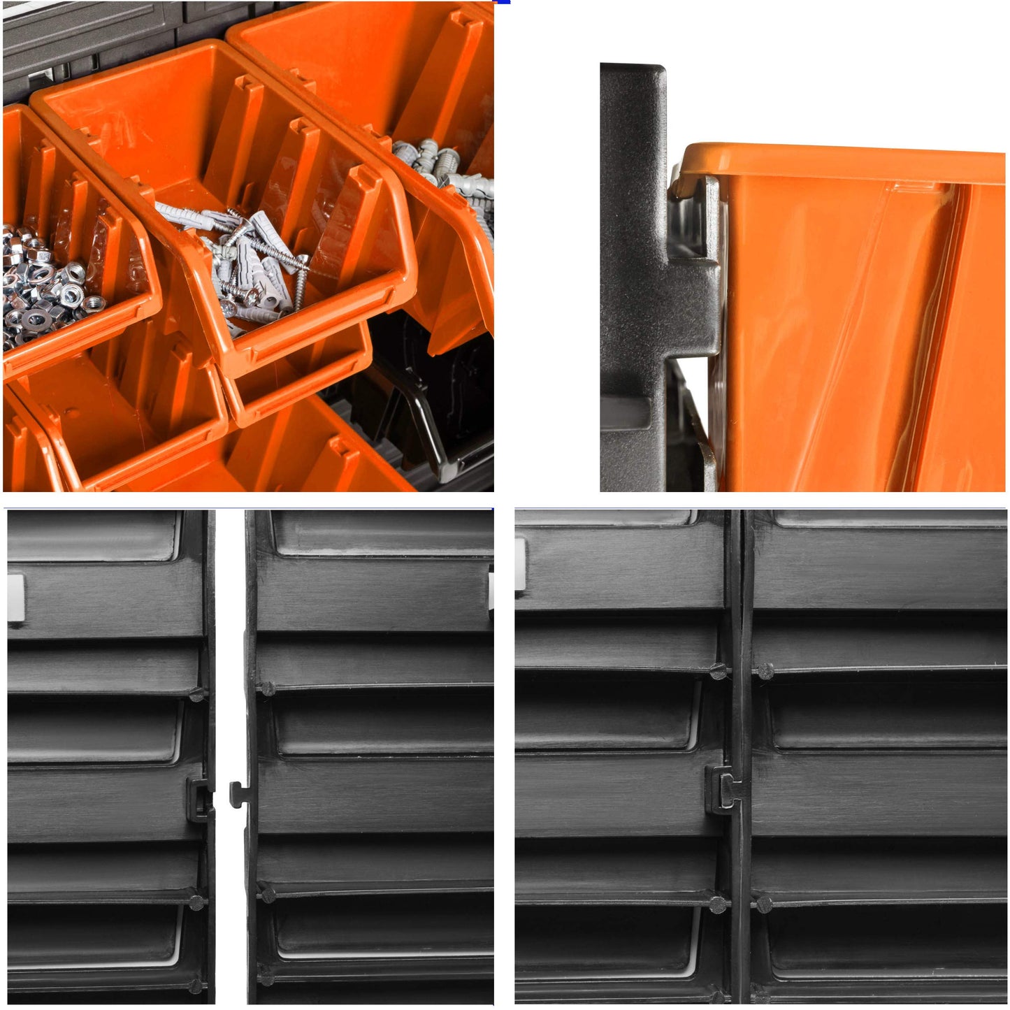 Storage System Wall Shelf 1152 x 390 mm | Pack of 55 | Stacking Boxes Storage Boxes | Extra Strong Wall Plates | Shelf Expandable | Workshop Shelf Storage Shelf Workshop Wall Shelf Boltless Shelf