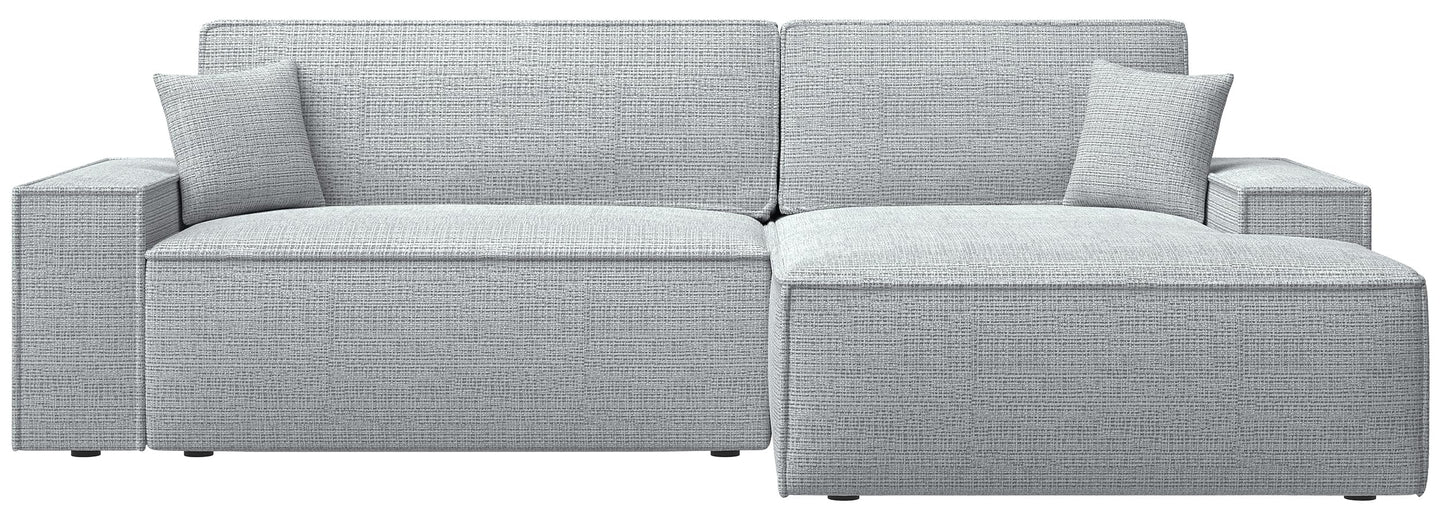 Selsey Sofa Corner Sofa Bed Couch with Storage Space Sleep Function Easy Care Polyurethane Foam L Shape Right Farese Beige Corduroy Look