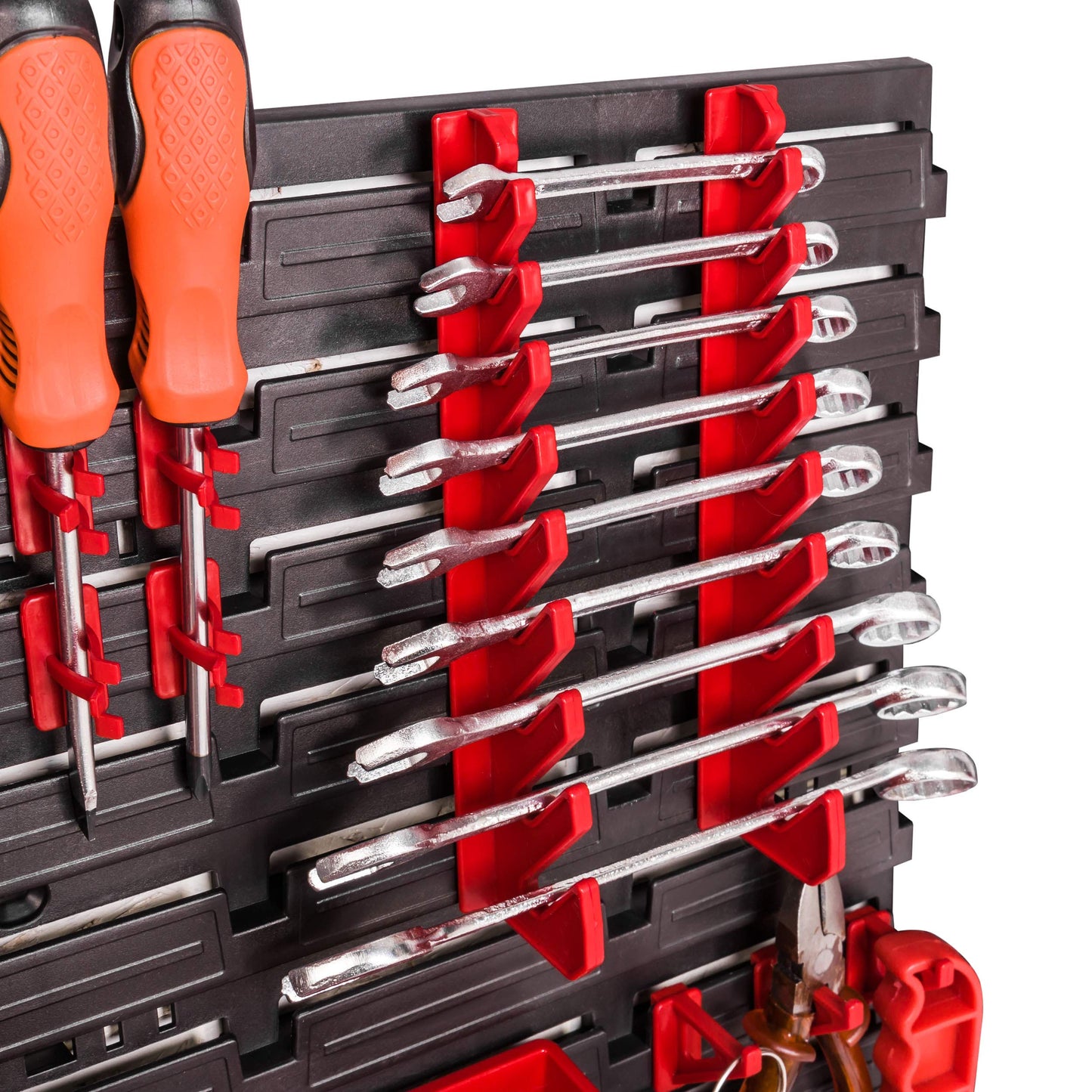 Storage System Wall Shelf 115 x 78 cm, Tool Holders, 23 Pieces Stacking Boxes Storage Boxes Extra Strong Wall Shelves Expandable Workshop Shelving Workshop Shelf