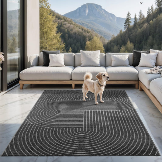 the carpet Santo Plus - Hochwertiger Outdoor Teppich, Passend für Wohnzimmer, Schlafzimmer und Terrasse, Wetterfest, langlebig und pflegeleicht, Creme, 140 x 200 cm