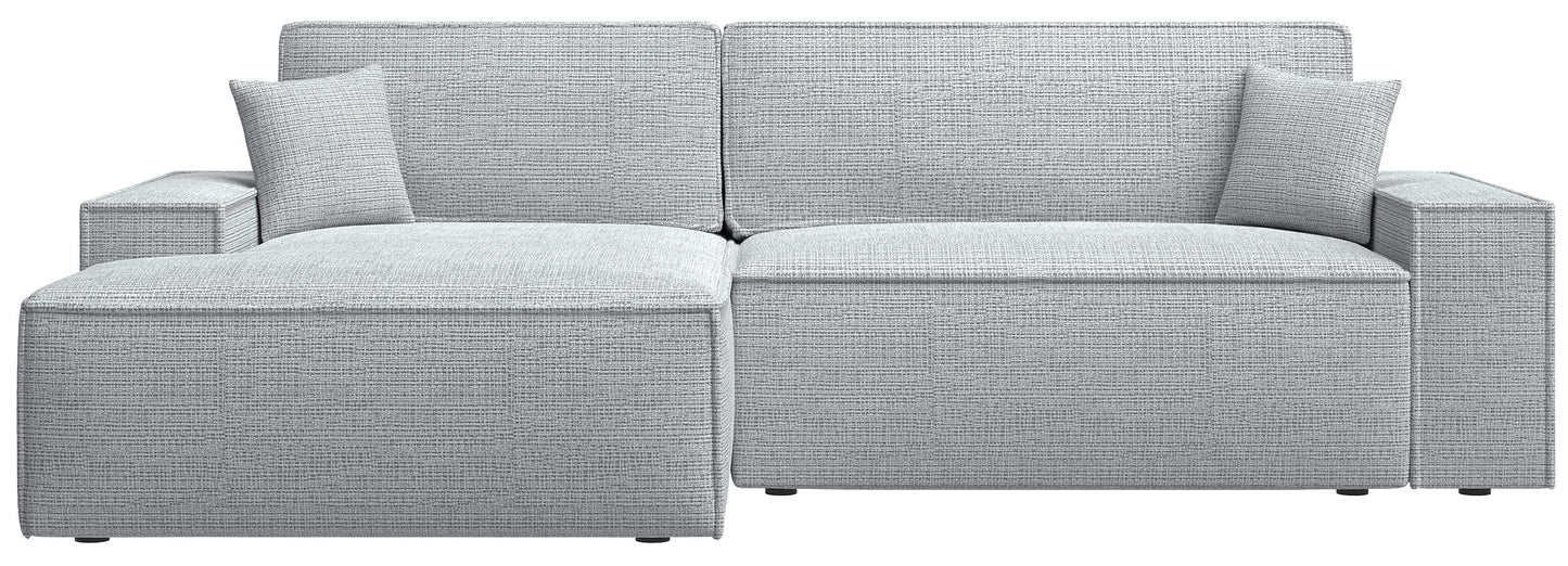 Selsey Sofa Corner Sofa Bed Couch with Storage Space Sleep Function Easy Care Polyurethane Foam L Shape Right Farese Beige Corduroy Look