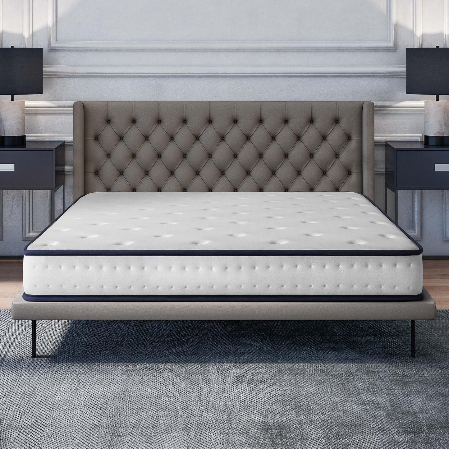 COSMOS - Mattress 180 x 200 cm Upsilon Cold Foam Mattress Hardness H2 - Oeko-Tex Certified - Latex Blue 7-Zone Mattress Height 21 cm - Made in EU