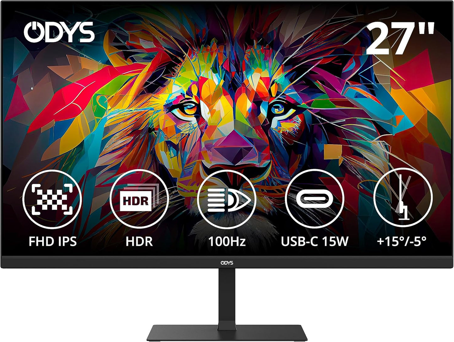 ODYS i27-Q-180-27 Inch Gaming Monitor (69 cm Screen, WQHD, 2,560 x 1,440 Pixels, 180 Hz, 1ms Response Time (MPRT), Fast IPS Panel, 120% sRGB, FreeSync, 2x HDMI, 2x Display Port)