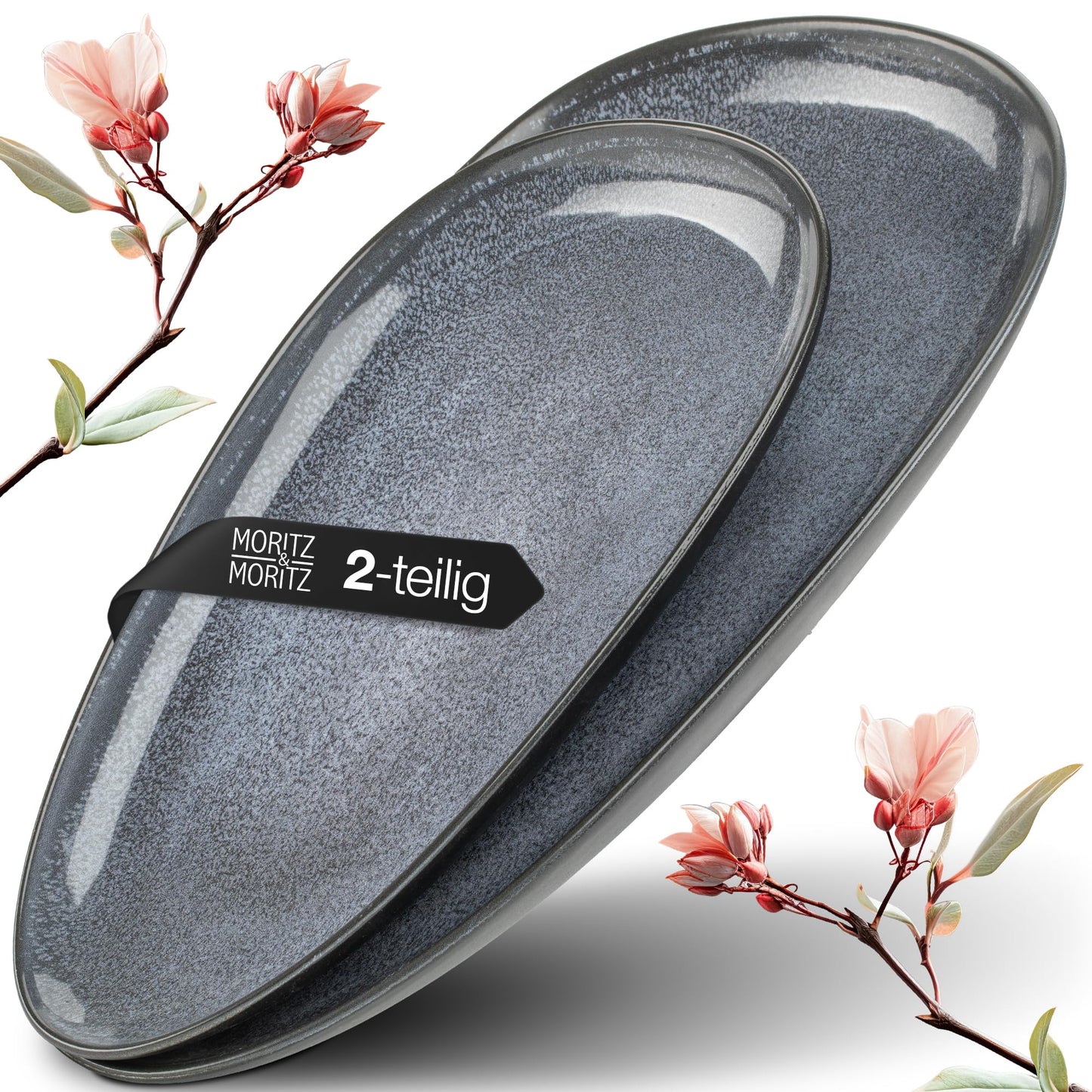 Moritz & Moritz Vida 18-Piece Crockery Set for 6 People, Elegant Plate Set Made of High-Quality Porcelain, Crockery Consisting of 6 x Dinner Plates, 6 x Dessert Plates, 6 x Soup Plates