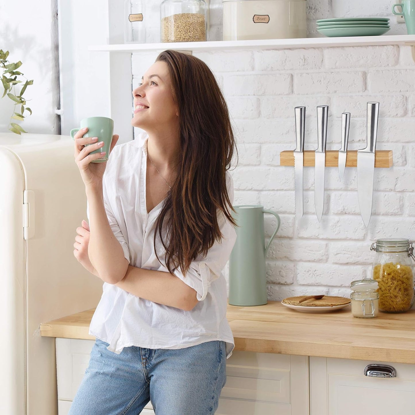 Relaxdays Bamboo Rack Size 53 x 14 x 12 cm, 5 Levels, Modern Bottle Storage Wine Holder for Horizontal Hold, Stackable, Natural Brown, Wood 12 x 14 x 53 cm