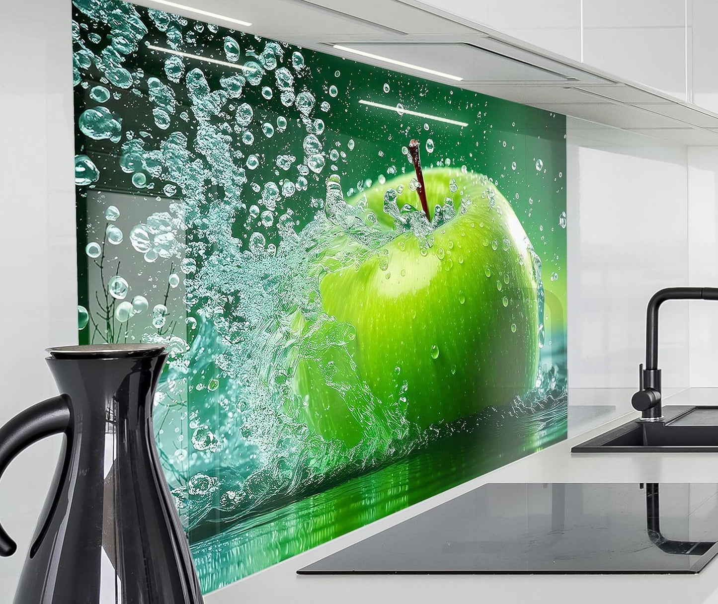 timalo Stove Splash Guard Wall Sink, Kitchen Back Wall Glass Look Acrylic Glass 2 mm Glass Back Wall Acrylic Glass Kitchen Panels Back Wall Protection Plate 60 x 40 cm Herbs Spices Text Guten Appetit