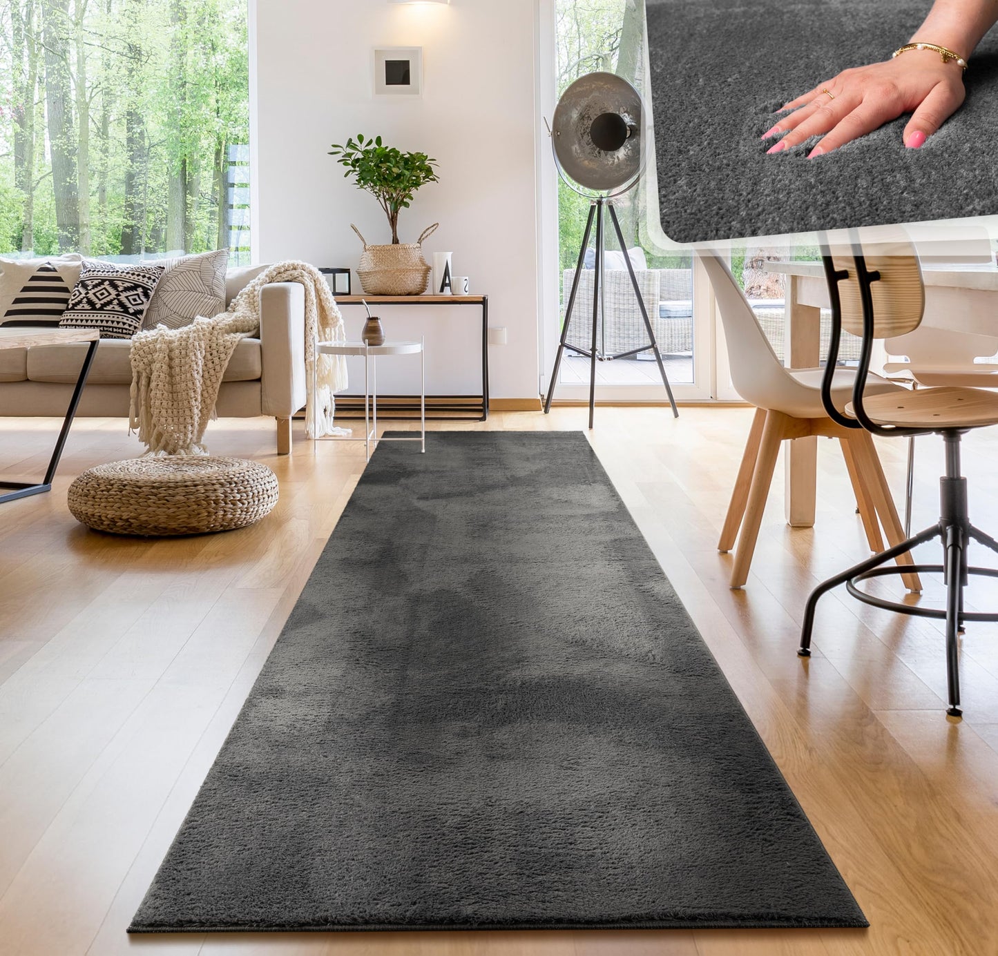 Paco Home Moderner Kuscheliger Wohnzimmer Teppich Kurzflor waschbar flauschig Weich Einfarbig Felloptik zeitlos stilvoll rutschfest pflegeleicht, Grösse:120x170 cm, Farbe:Rosa