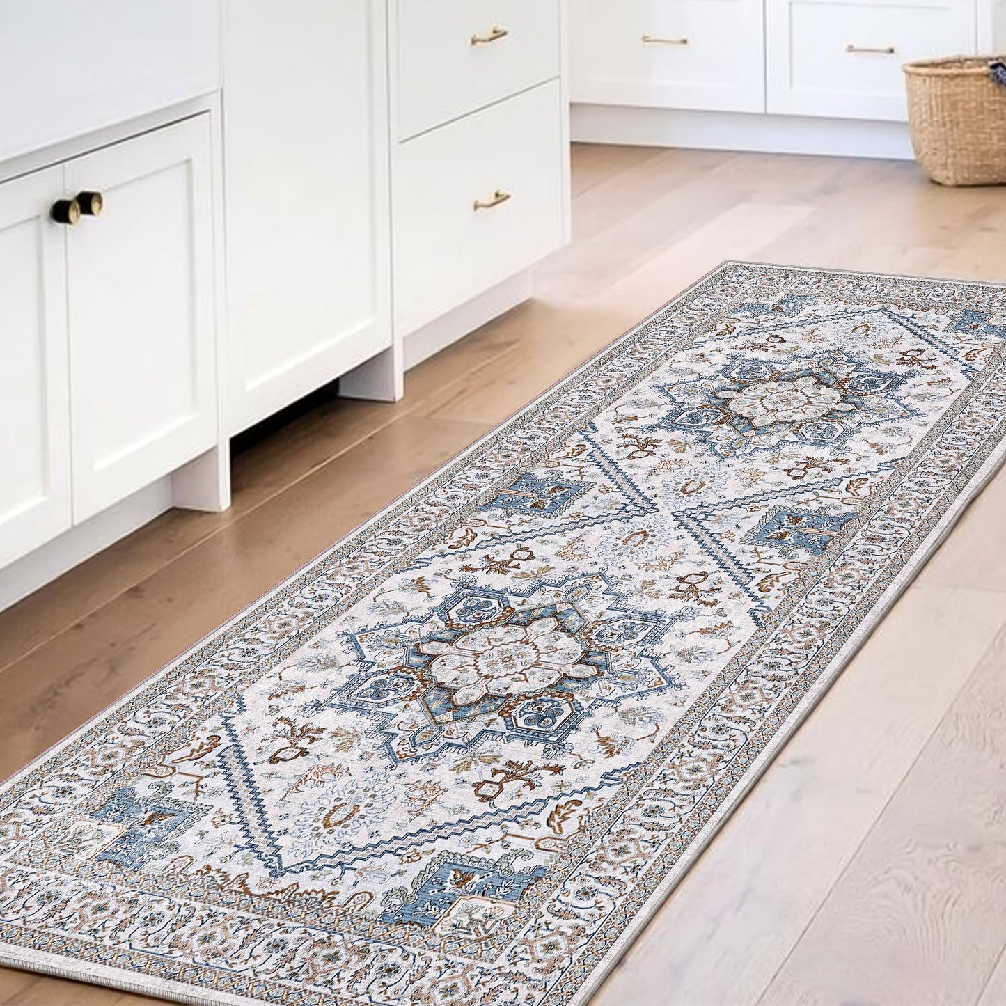 OPPODREAM Soft Area Rugs 4x6, Low-Pile Washable Rugs 4x6 with Non Slip Backing, Faux Cashmere 4 x 6 Throw Carpet, Purple