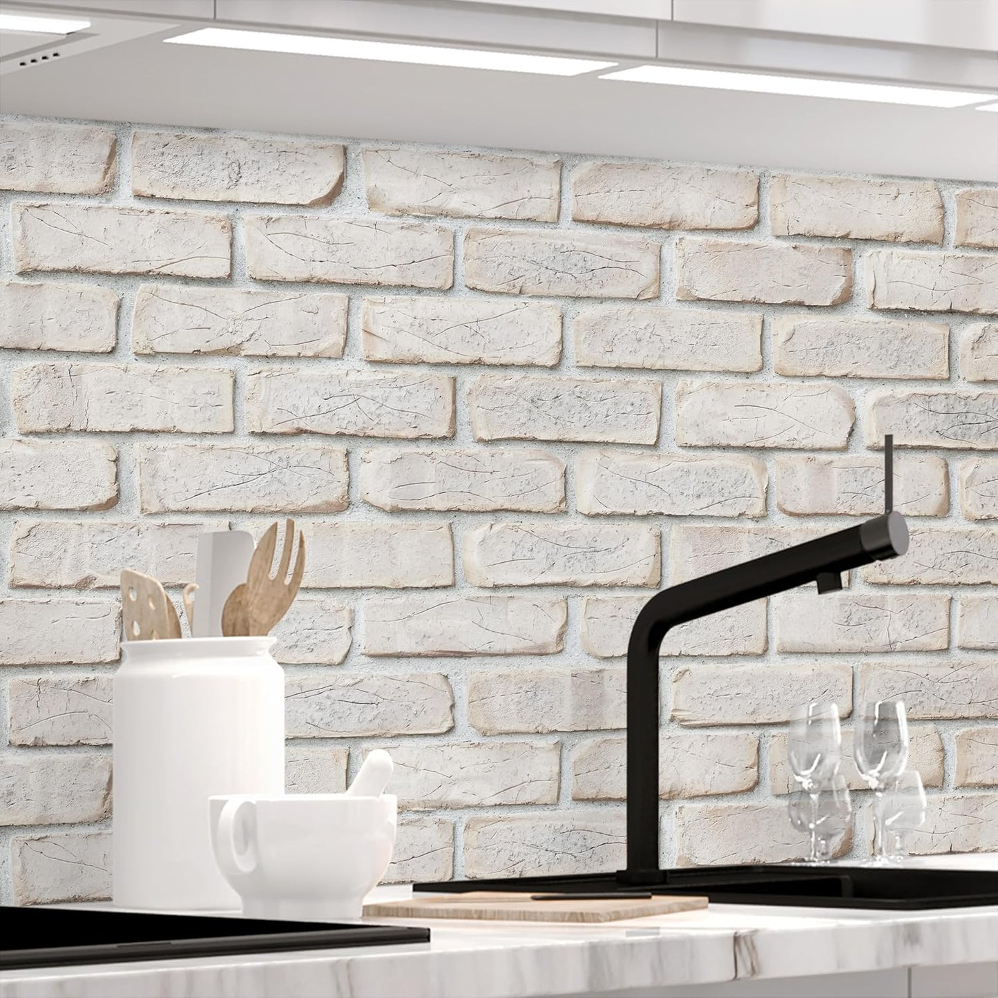 Stickerprofis Kitchen Splashback, Matte, Self-Adhesive, Pure White, 1.8 mm, Hard Plastic, for All Surfaces, Splash Guard, Premium, 60 x 280 cm