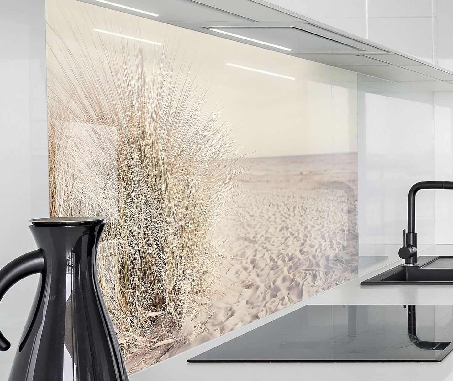 timalo Stove Splash Guard Wall Sink, Kitchen Back Wall Glass Look Acrylic Glass 2 mm Glass Back Wall Acrylic Glass Kitchen Panels Back Wall Protection Plate 60 x 40 cm Herbs Spices Text Guten Appetit