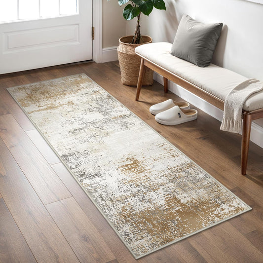 BEIMO Waschbarer Teppich Wohnzimmer, Abstrakt Design Teppich Schlafzimmer Kurzflor, Groß Teppiche rutschfest Weiche für Badezimmer Esszimmer Flur, 120x170cm