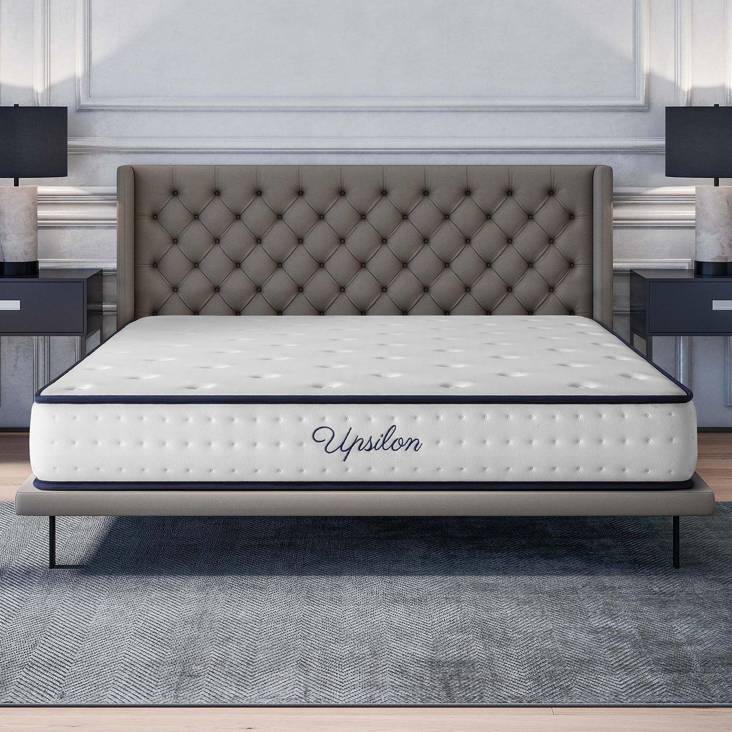 COSMOS - Mattress 180 x 200 cm Upsilon Cold Foam Mattress Hardness H2 - Oeko-Tex Certified - Latex Blue 7-Zone Mattress Height 21 cm - Made in EU