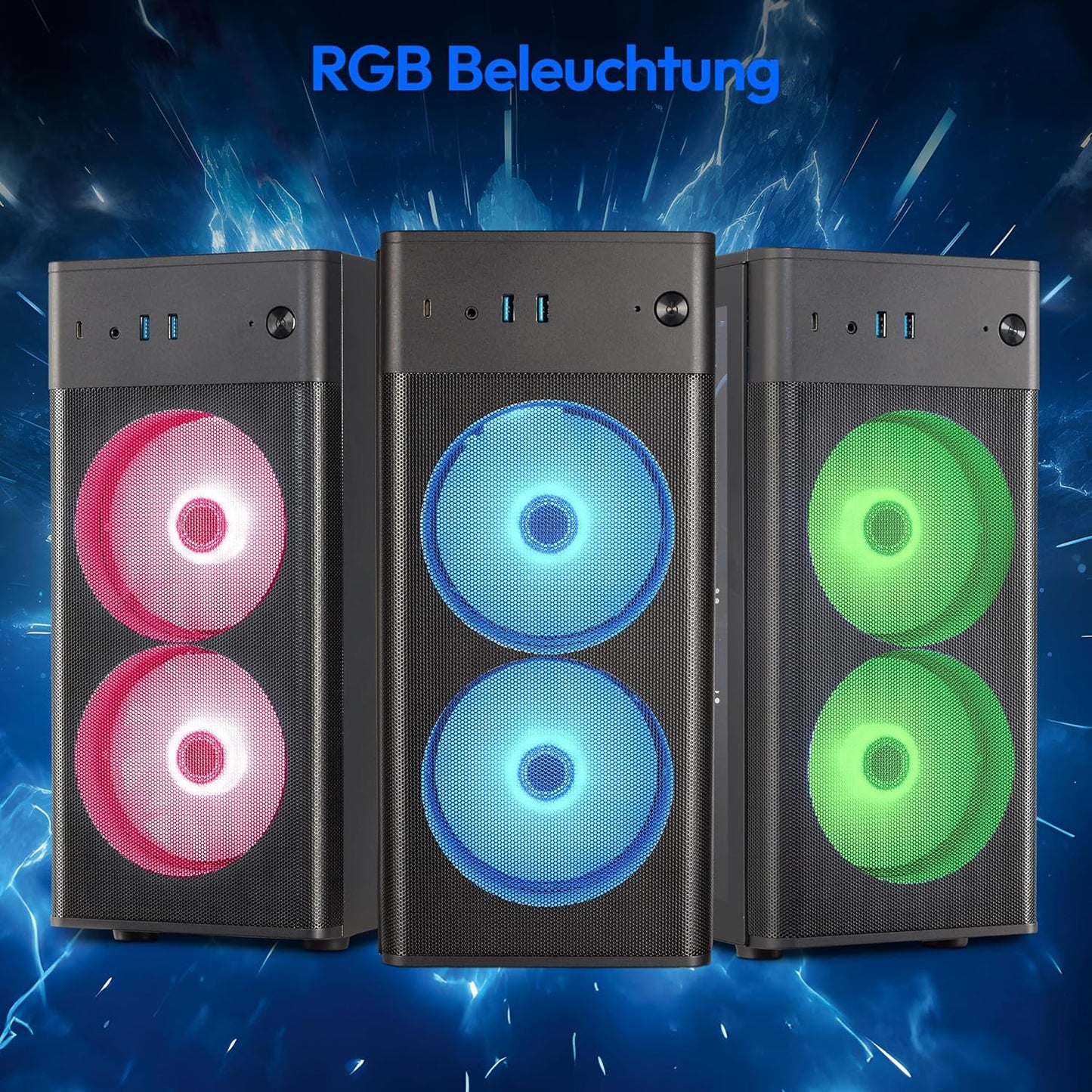 ERAZER Recon E45 Gaming PC (Ryzen 5 5500F, 16GB DDR4 RAM, 1TB SSD, Geforce RTX 3050 8GB GDDR6, Windows 11 Home)