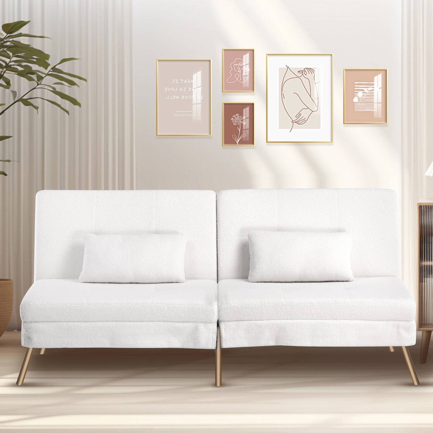 COMHOMA Fold-out Futon Cover Sofa Sleeper Sleeper Fits Corner Sofa 3-Seater Guest Sofa with Adjustable Backrest fabric