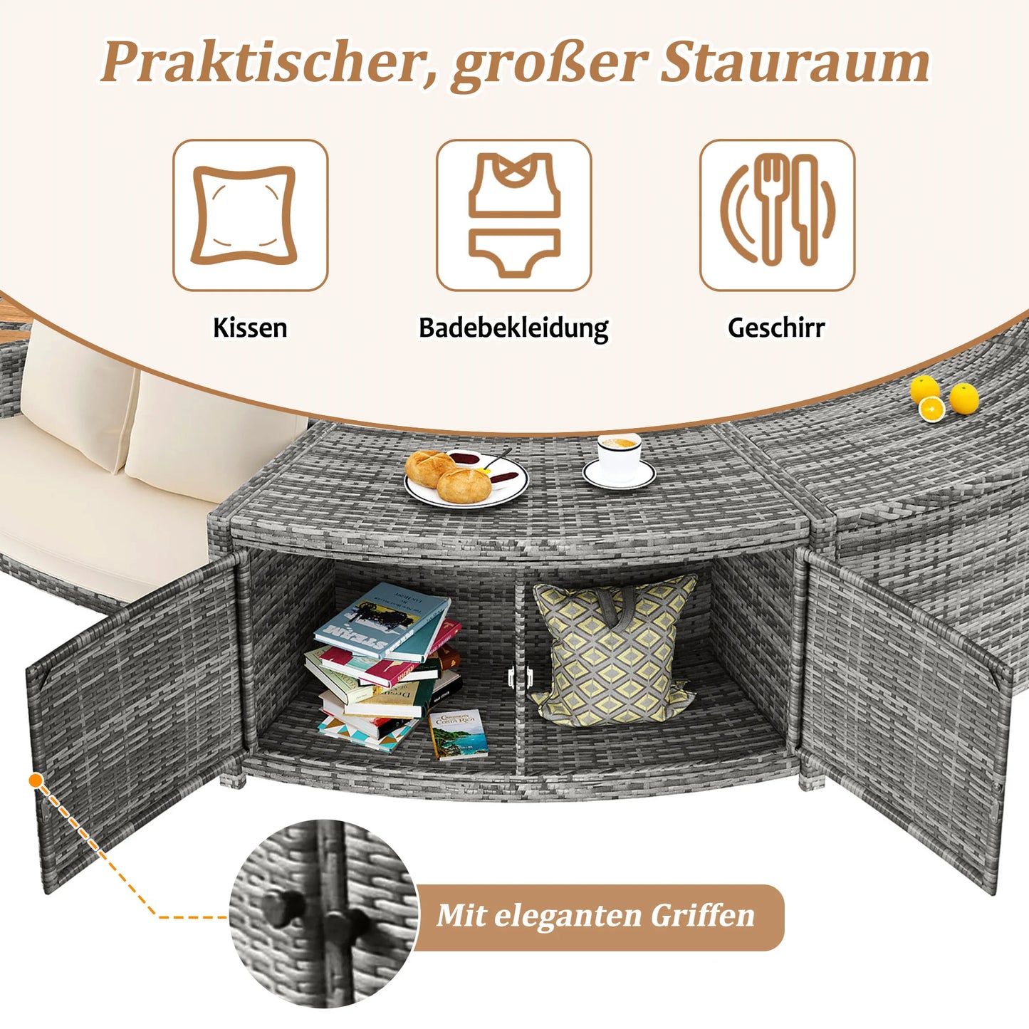 Garden Furniture Set garden Lounge Set Lounge Set Round Couch garden Pool Area Pool Coverage Including Pillows Furniture for