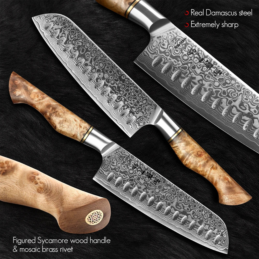 HEZHEN Kitchen Knife Set 1-7PC Damascus Steel knives Chef Knife Kitchen Accessories Professional Chef knives Cooking Tools
Messerset