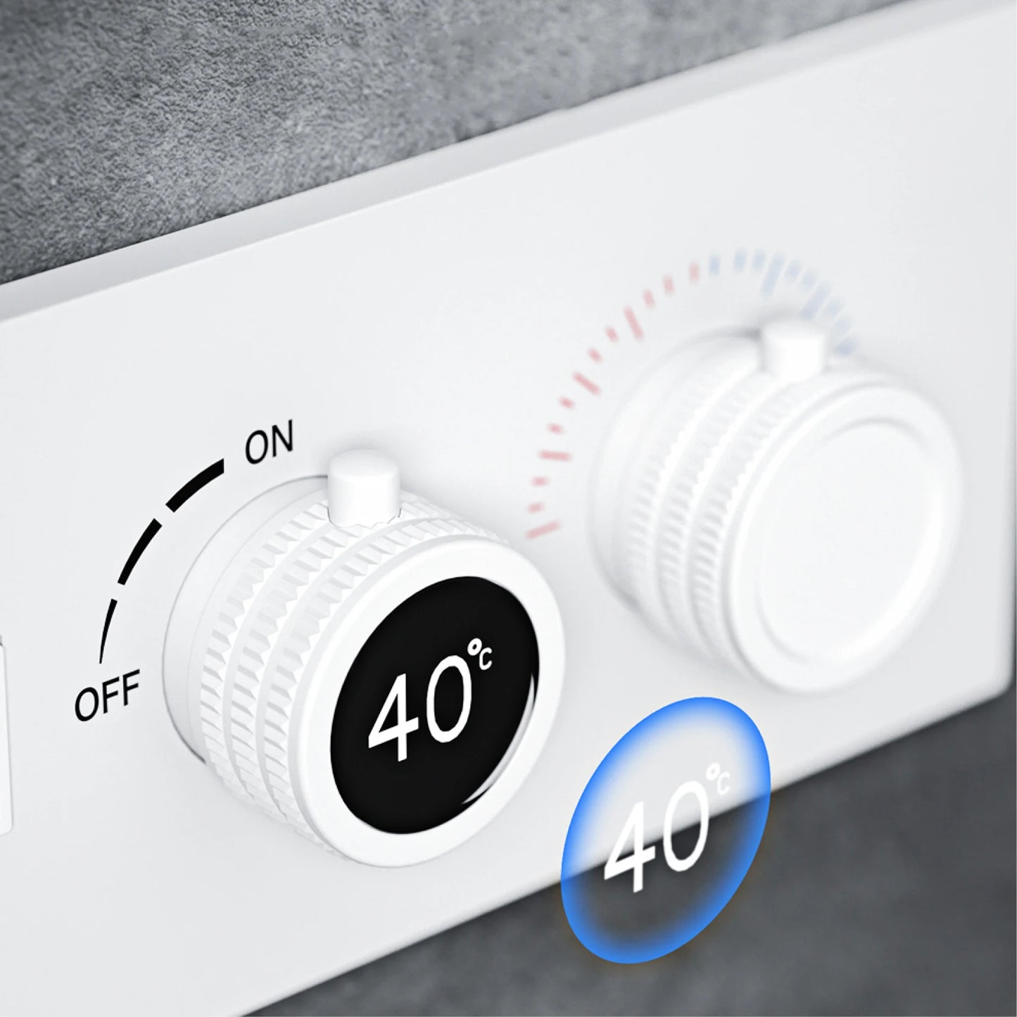 Luxury Gun Grey Brass Thermostatic Shower System Ceiling-Embedded Rainfall&Waterfall Outlet with LED Display Bathroom Mixer Tap