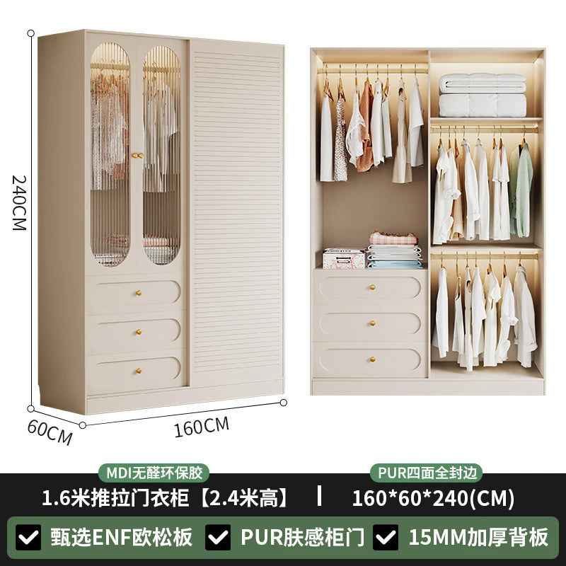 Nordic Fabric Closet Cupboard Clothes Storage Drawers Wardrobe Bedroom Garden Modular Makeup Guarda Roupa Furniture For Room
