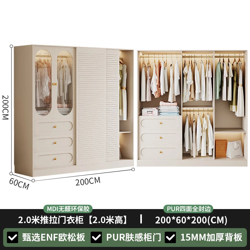 Nordic Fabric Closet Cupboard Clothes Storage Drawers Wardrobe Bedroom Garden Modular Makeup Guarda Roupa Furniture For Room