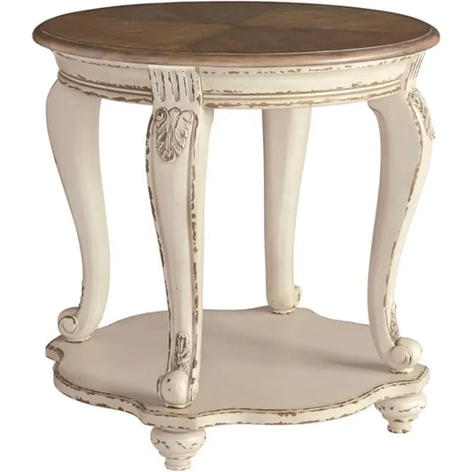 Coffee Table Room Realyn Casual Cottage Coffee Table Antique White & Brown Living Room Chairs Furniture Tables Mesas Coffe Café