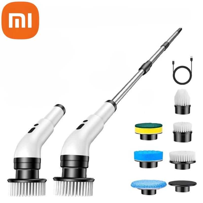 Xiaomi Electric Cleaning Brush Long Handle Mop Brush Household Extended Telescopic Pole Kitchen Bathroom Toilet Cleaning Tool