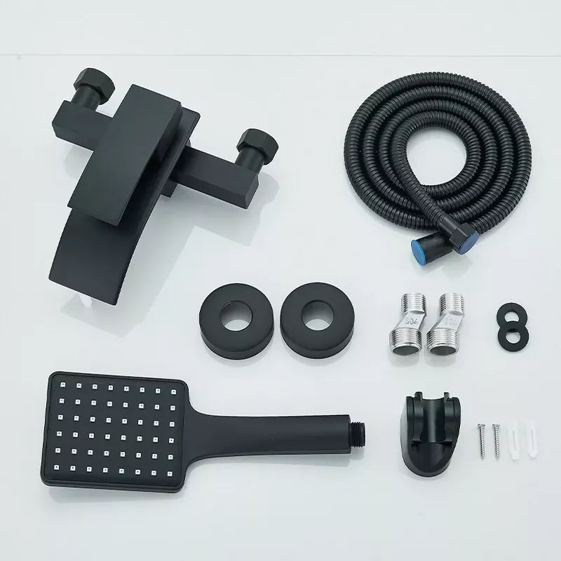 Matte Black Bathroom Faucet 2 Function Bathtub Facuet  Wall Mounting Cold and Hot Shower Faucet