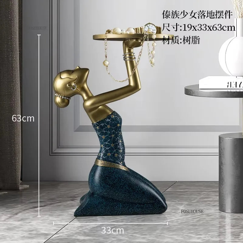 Designer Resin Coffee Tables Light Luxury Floor-standing Ornaments Home Living Room Sofa Side Table Artistic Home Decorations AA