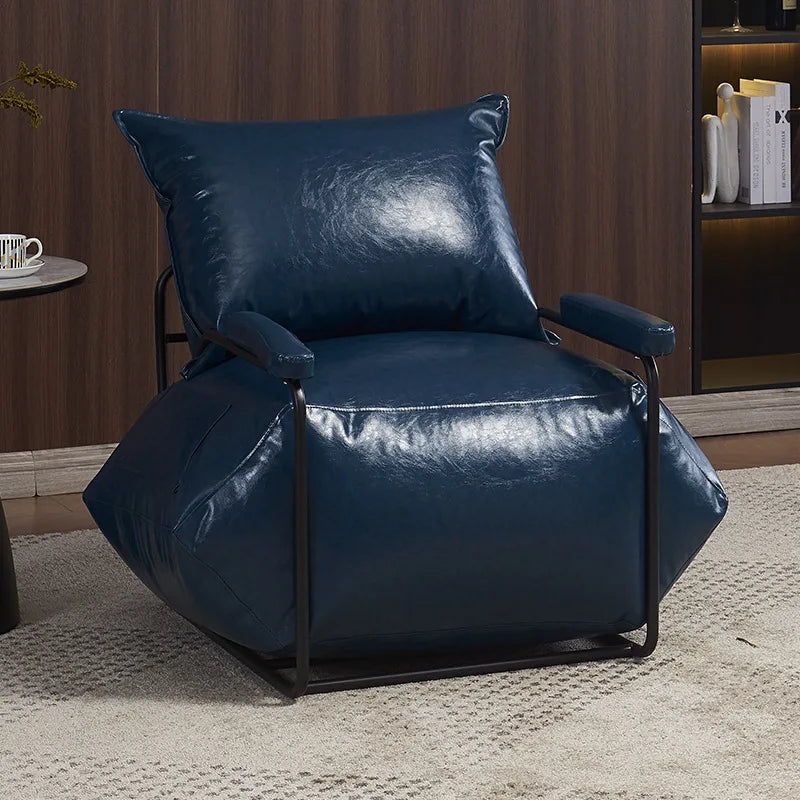 FULLLOVE Retro Lazy Living Room Sofas Chair Industrial Iron Single Bean Bag Chair Simple Luxury Balcony Leisure Lounge Chair New