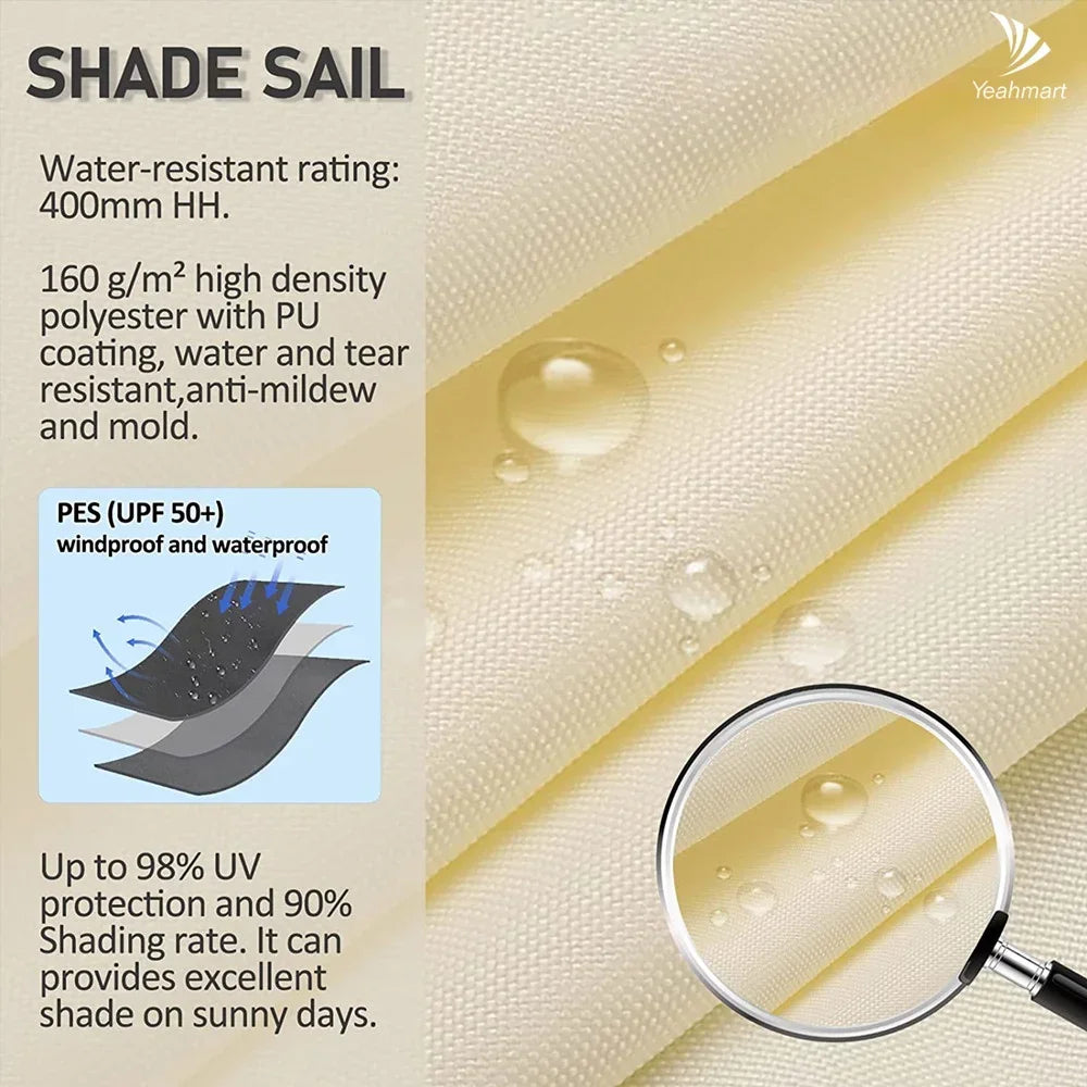 Waterproof Triangle Sun Shelter,Sunshade Protection,Outdoor Canopy,Garden Patio Pool Shade Sail,Awning Shade Cloth,5x5x 5,2x2x2m