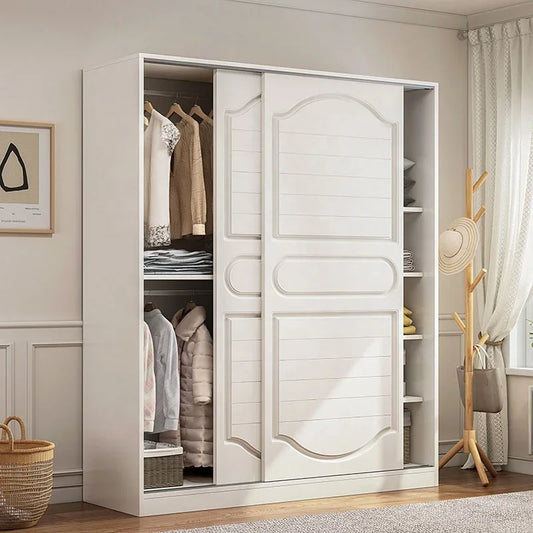 Vic Wardrobe Home Bedroom Cabinet Modern Simple Wooden Rental Simple Large Wardrobe Sliding Door
